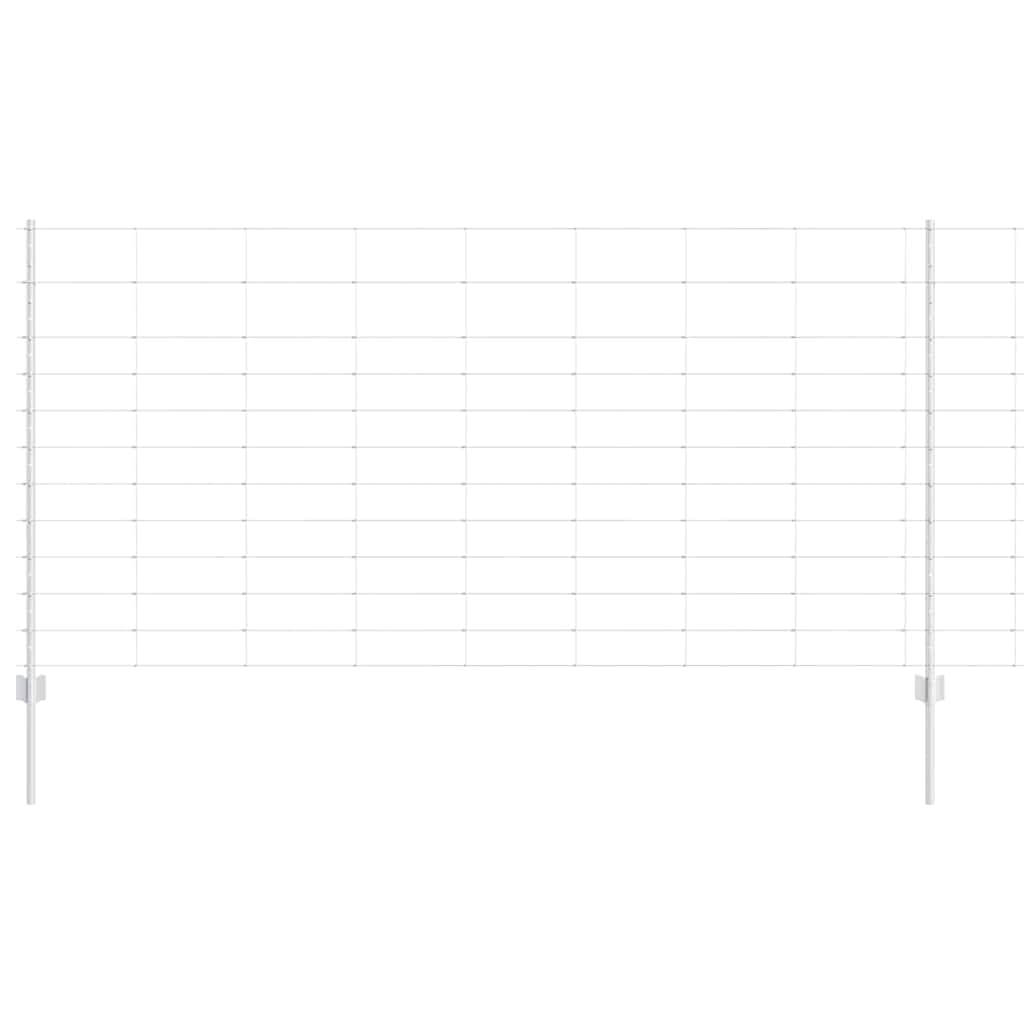 vidaXL Gard și Stâlp Argintiu 1,2 x 50 m Oțel