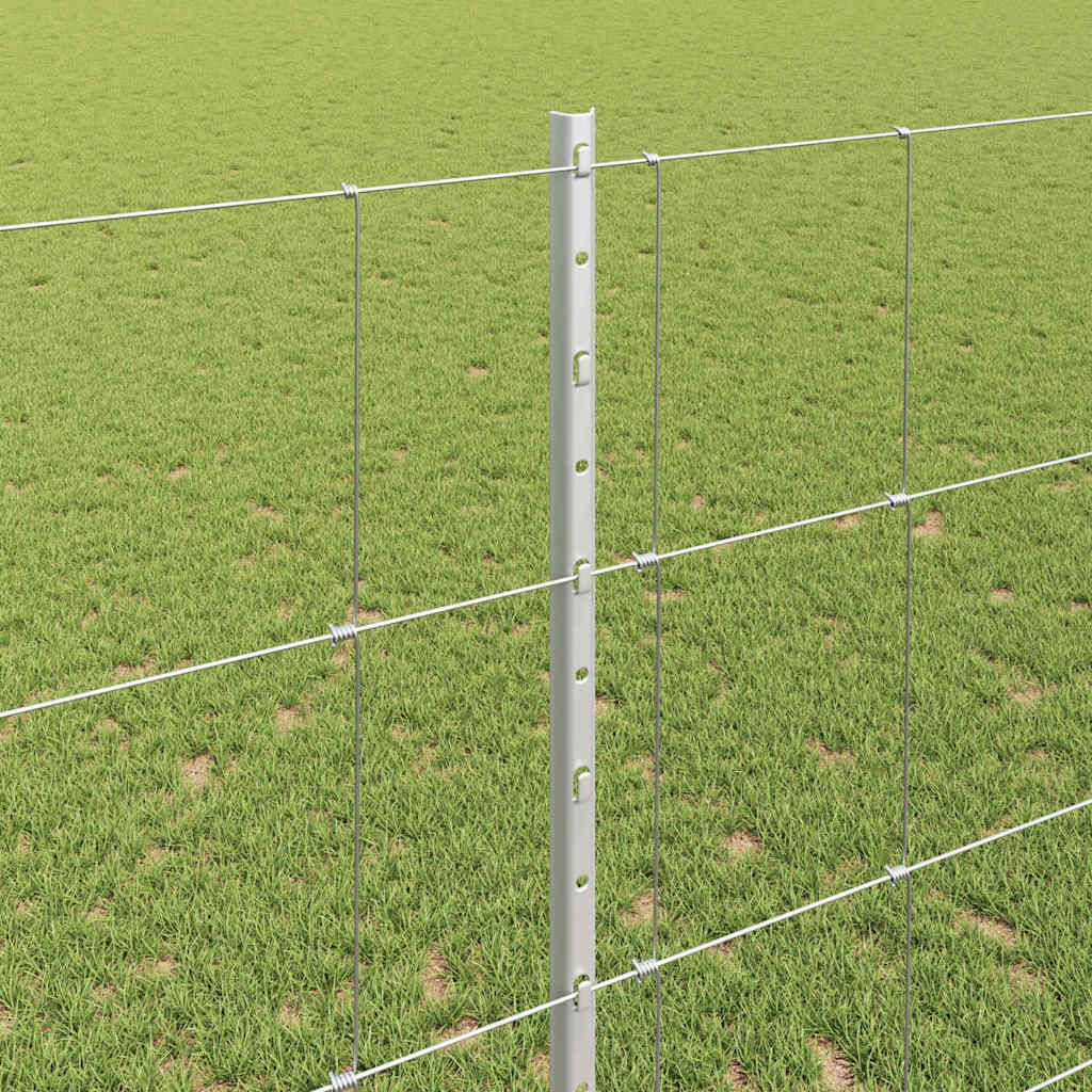 vidaXL Gard cu Stâlp Argintiu 1,4 x 50 m Oțel