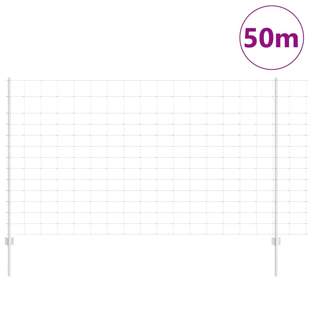 vidaXL Gard cu Stâlp Argintiu 1,4 x 50 m Oțel