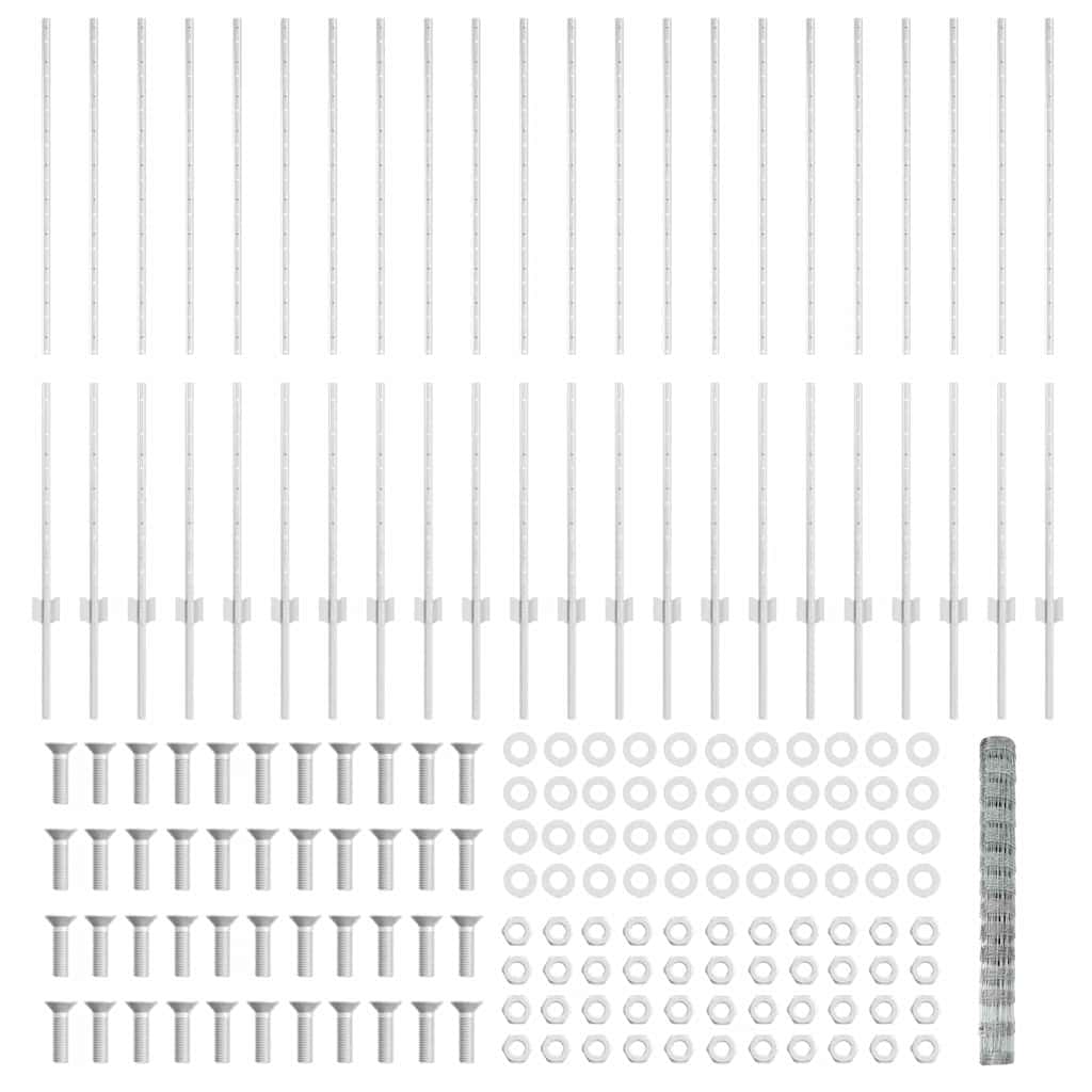 vidaXL Gard cu Stâlp Argintiu 1,4 x 50 m Oțel