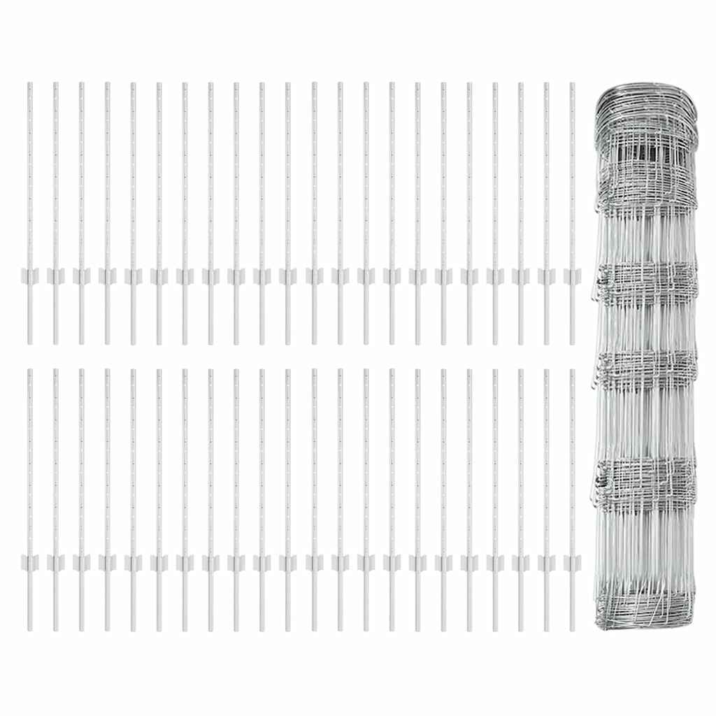 vidaXL Gard cu Stâlp Argintiu 0,8 x 100 m Oțel