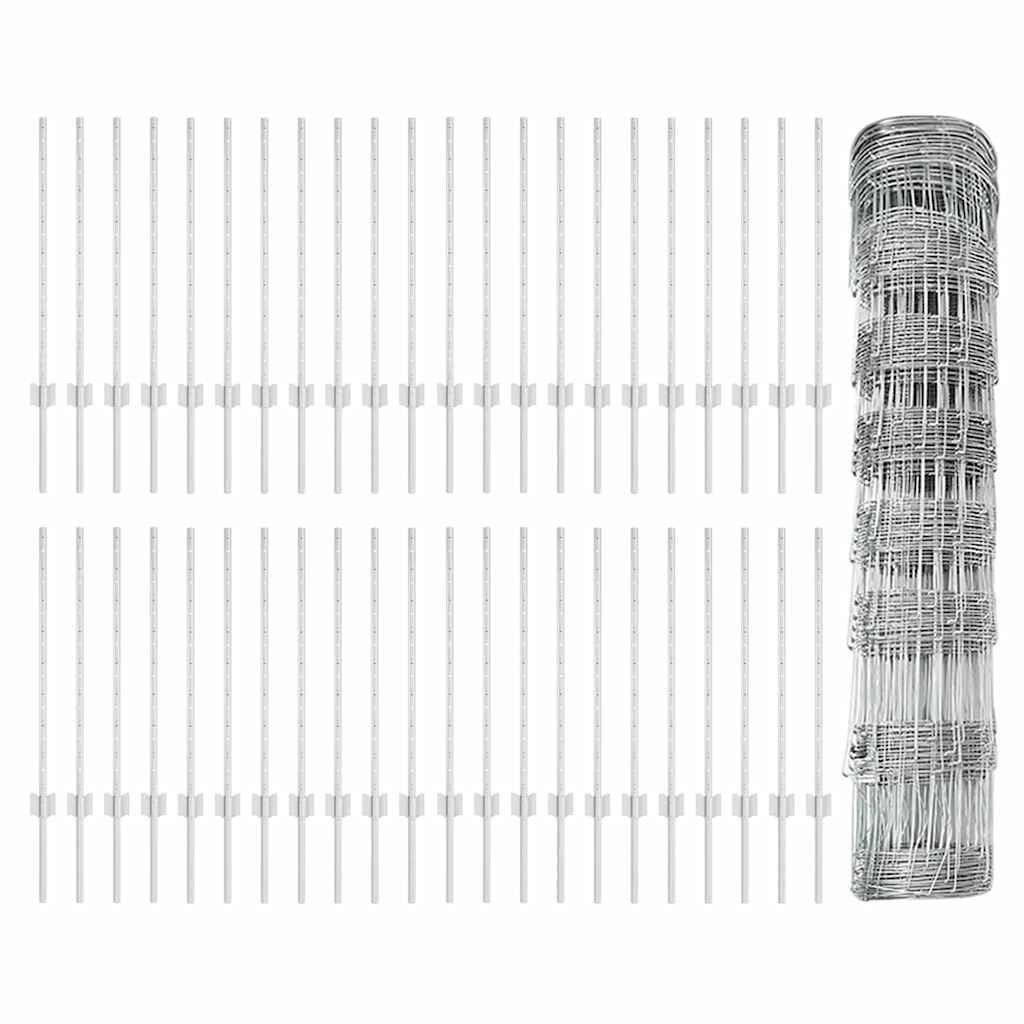 vidaXL Gard cu Stâlp Argintiu 0,8 x 100 m Oțel