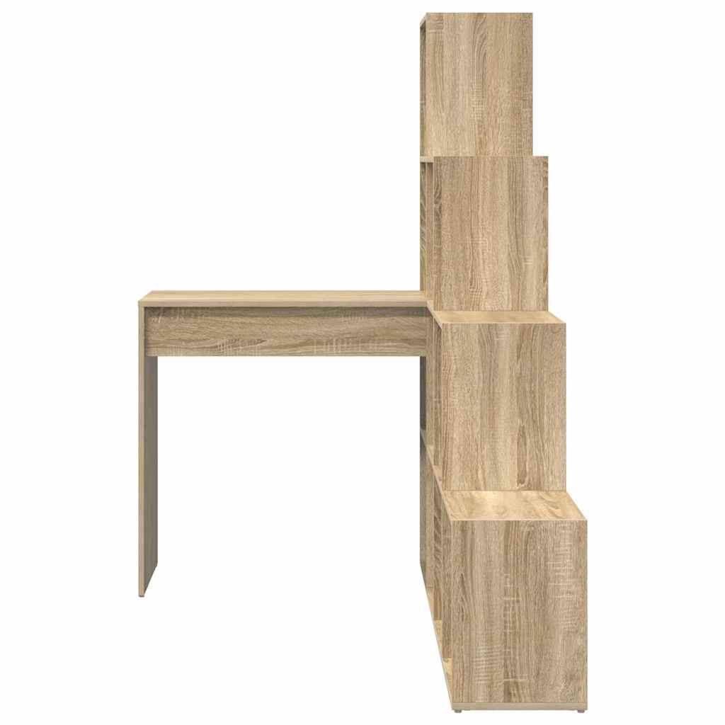 vidaXL Birou de colț cu raft Stejar sonoma 101.5 x 149.5 x 149.5 cm