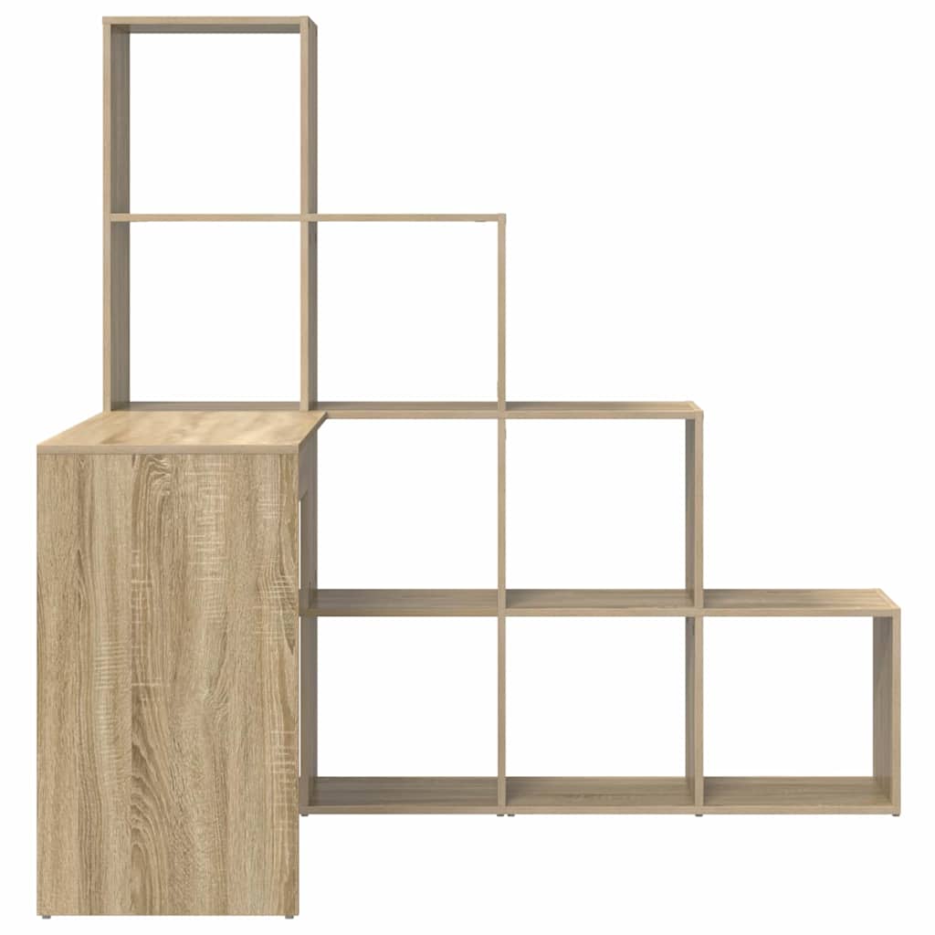 vidaXL Birou de colț cu raft Stejar sonoma 101.5 x 149.5 x 149.5 cm