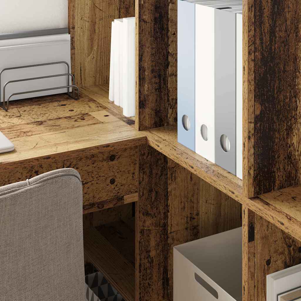 vidaXL Birou de colț Lemn Vechi 101,5 x 149,5 x 149,5 cm Lemn compozit