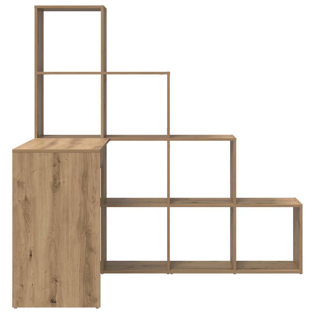 vidaXL Birou de colț cu raft stejar artizanal 101.5 x 149.5 x 149.5 cm
