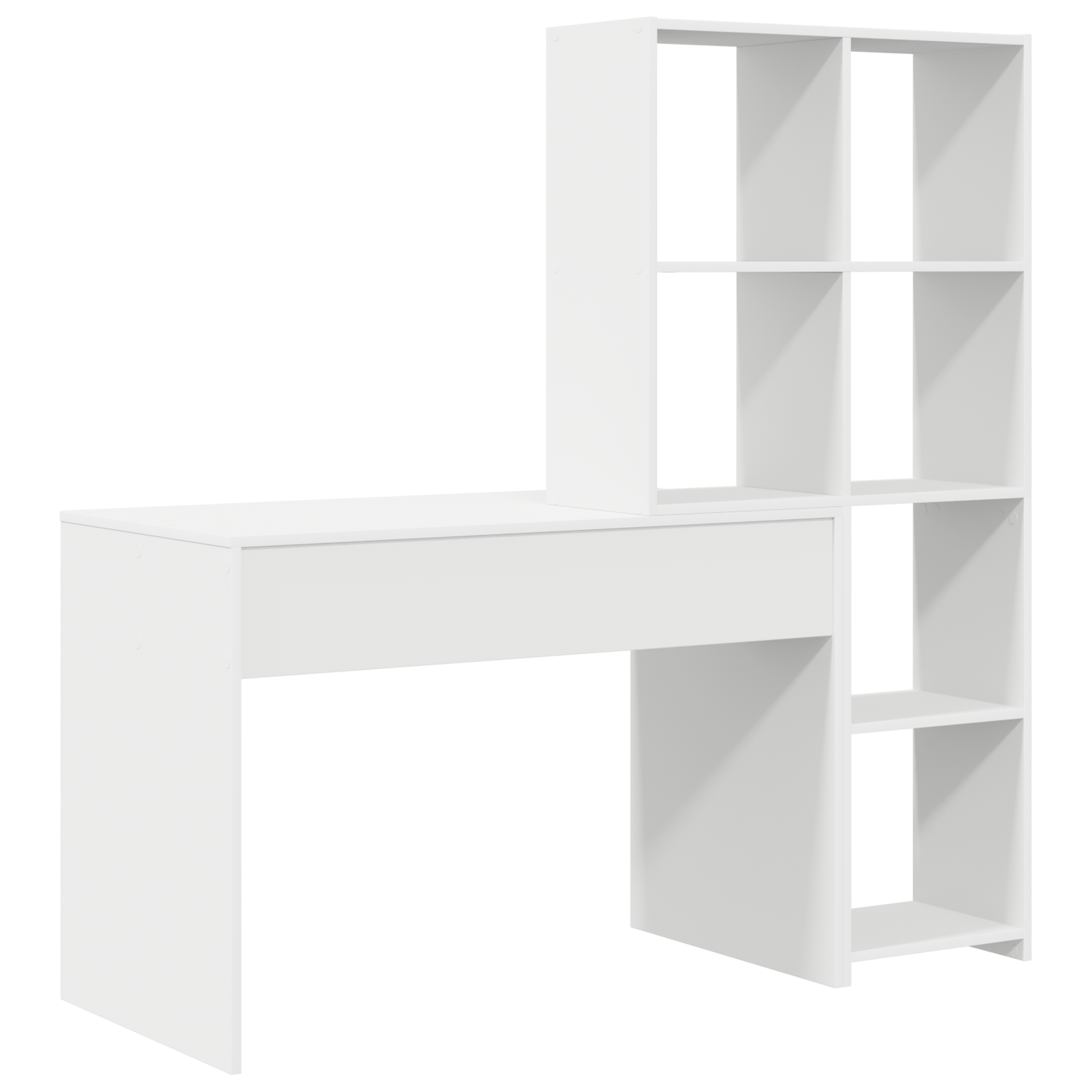 vidaXL Birou cu raft cu depozitare Alb 138.5 x 55 x 143 cm Lemn compozit