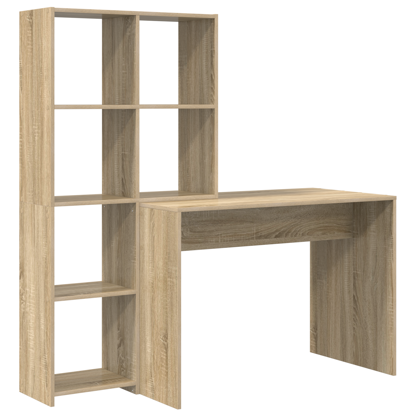 vidaXL Birou cu raft Stejar sonoma 138.5 x 55 x 143 cm Lemn compozit