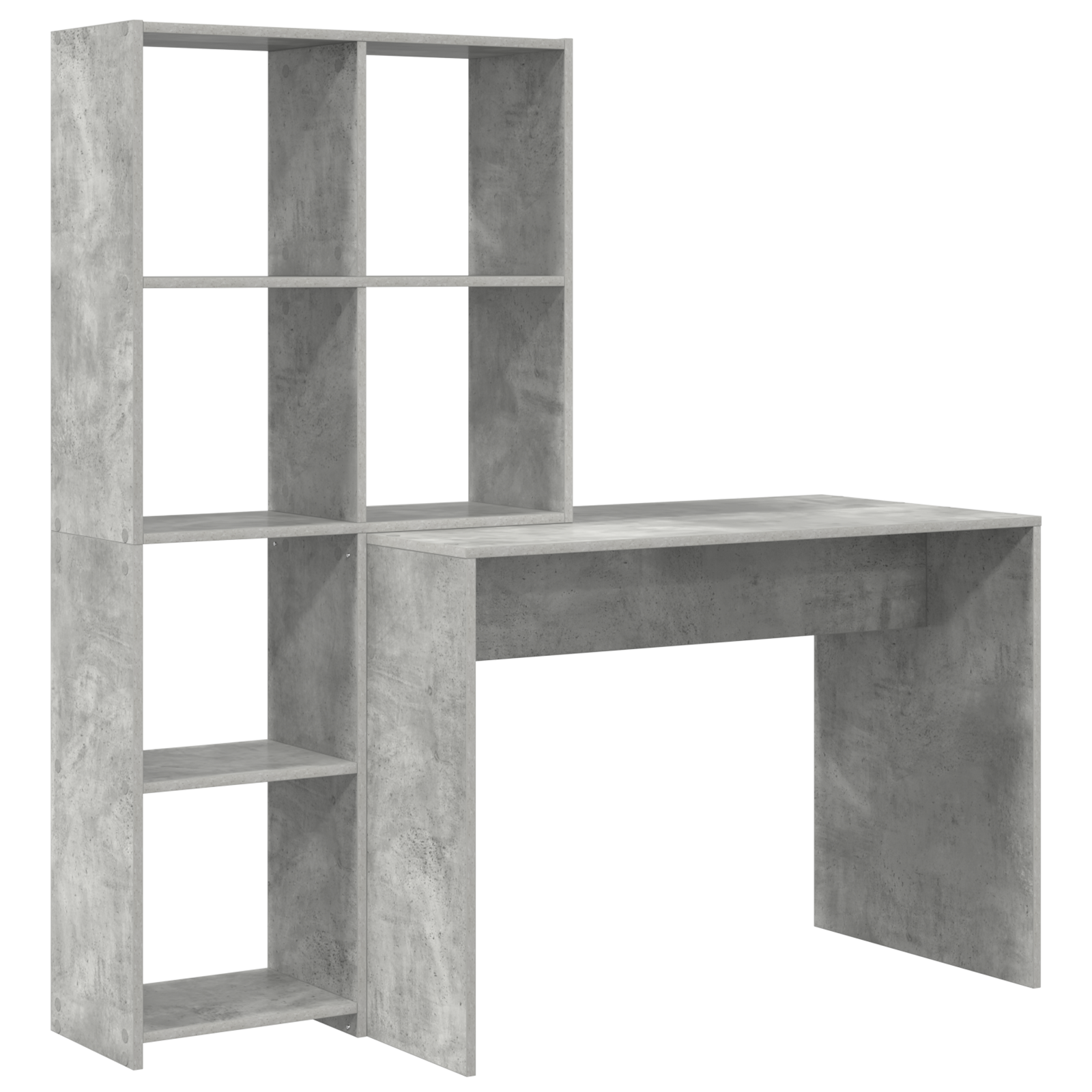vidaXL Birou cu raft cu depozitare Gri beton 138.5 x 55 x 143 cm Lemn compozit vidaXL Birou cu raft cu depozitare Gri beton 138.5 x 55 x 143 cm Lemn compozit