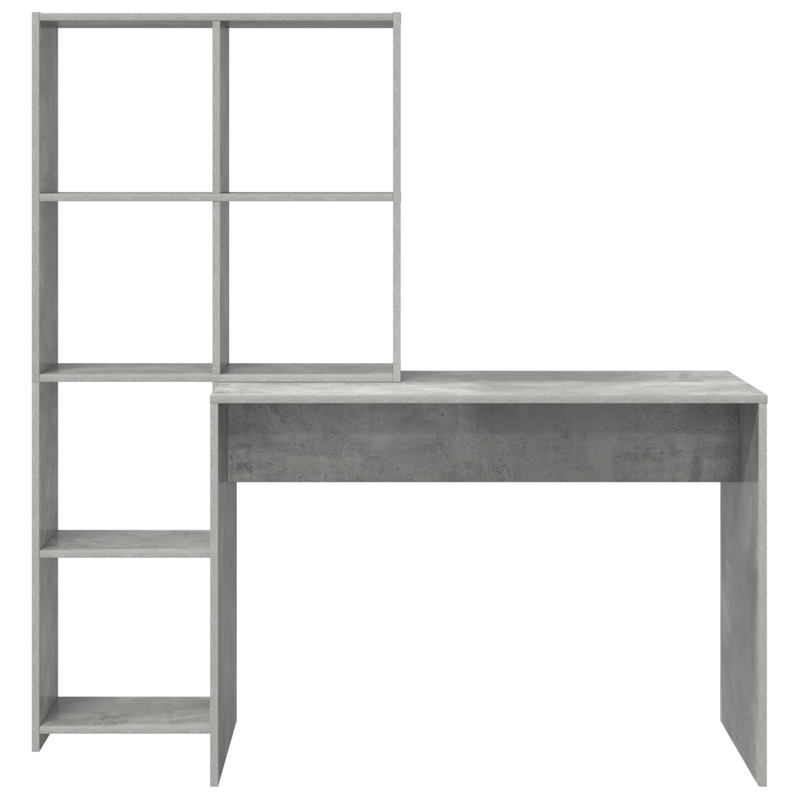 vidaXL Birou cu raft cu depozitare Gri beton 138.5 x 55 x 143 cm Lemn compozit vidaXL Birou cu raft cu depozitare Gri beton 138.5 x 55 x 143 cm Lemn compozit