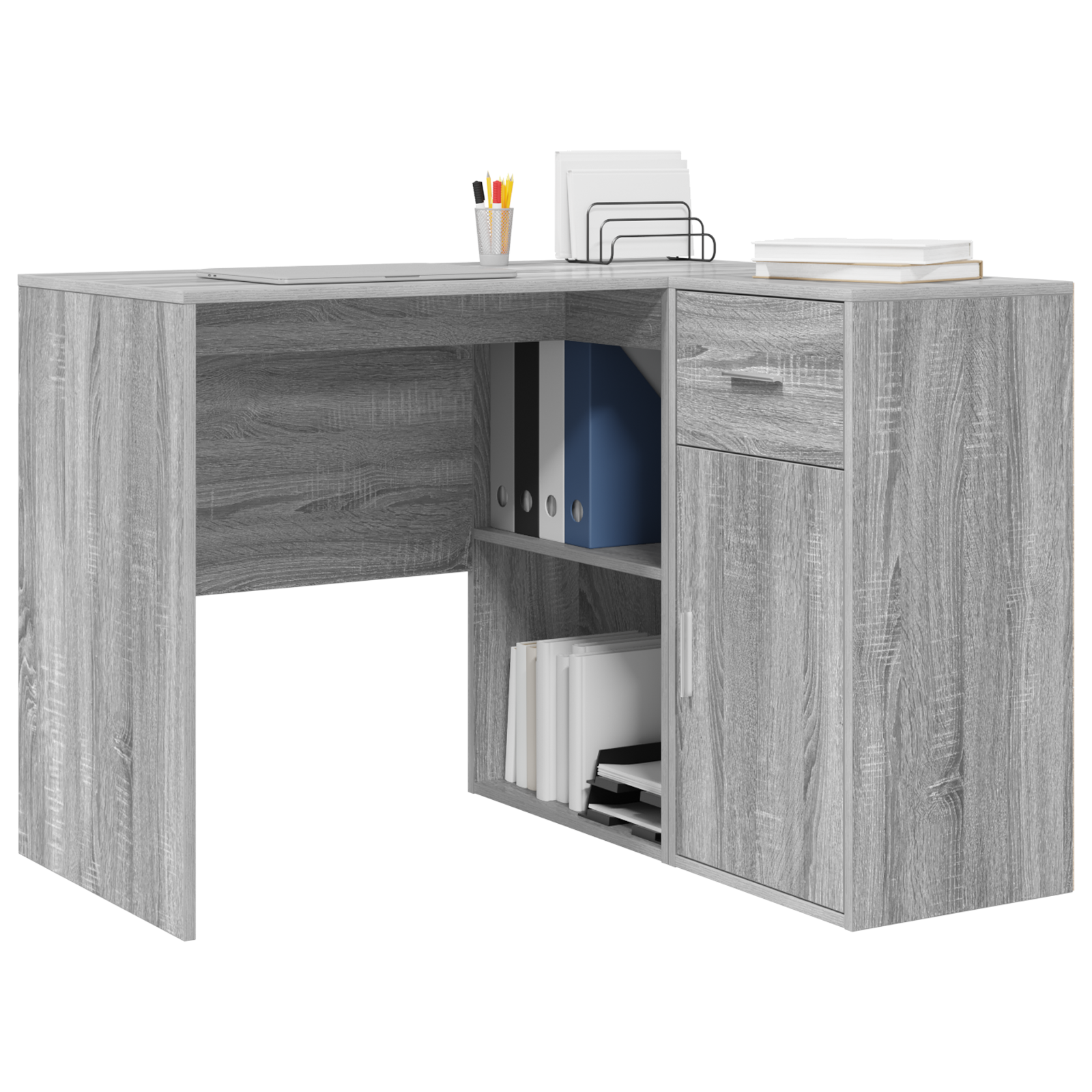 vidaXL Birou de colț 2 pcs sonoma gri 102 x 50 x 75 cm Lemn compozit