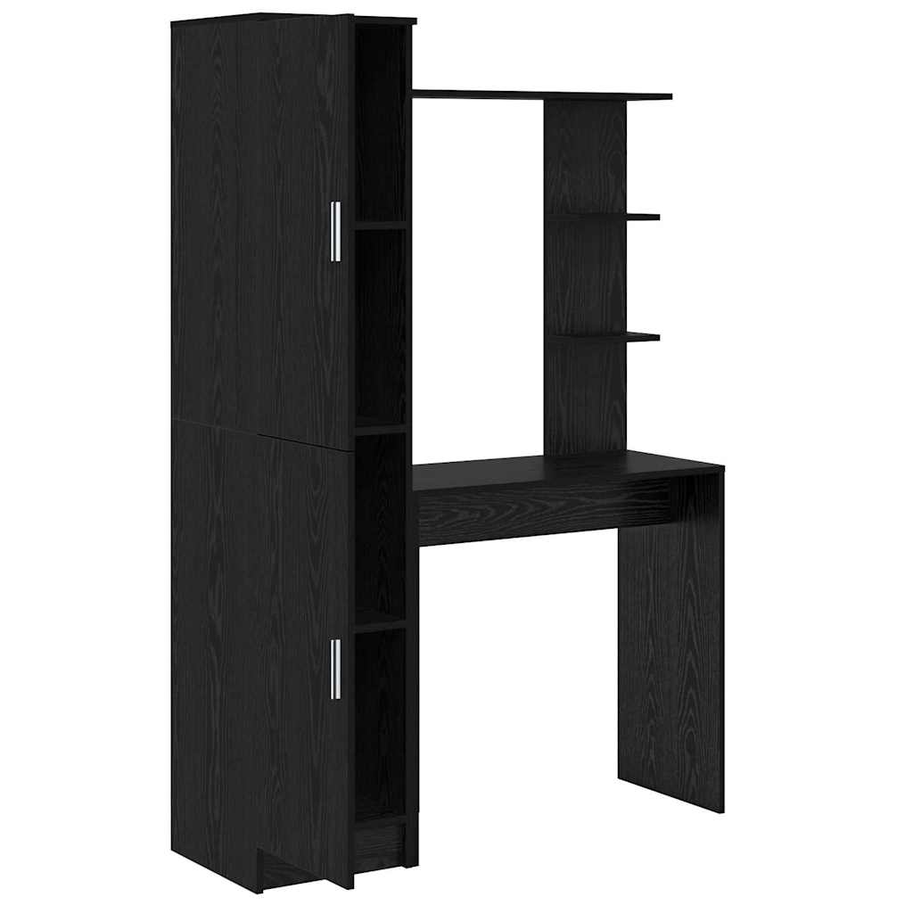 vidaXL Birou 2 pcs Stejar Negru