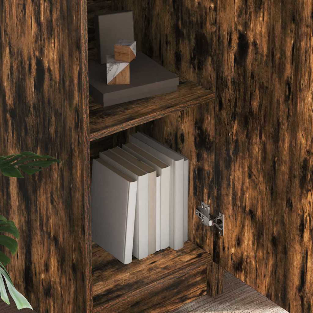 vidaXL Birou 2 pcs Stejar fumuriu