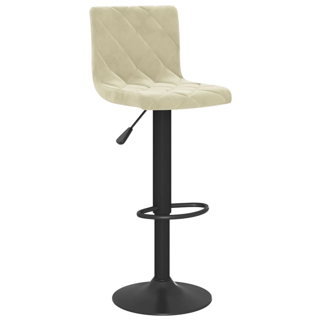 vidaXL Scaune de bar, 2 buc., crem, catifea vidaXL Scaune de bar, 2 buc., crem, catifea