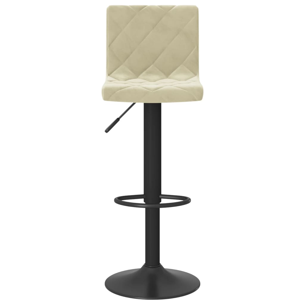 vidaXL Scaune de bar, 2 buc., crem, catifea vidaXL Scaune de bar, 2 buc., crem, catifea