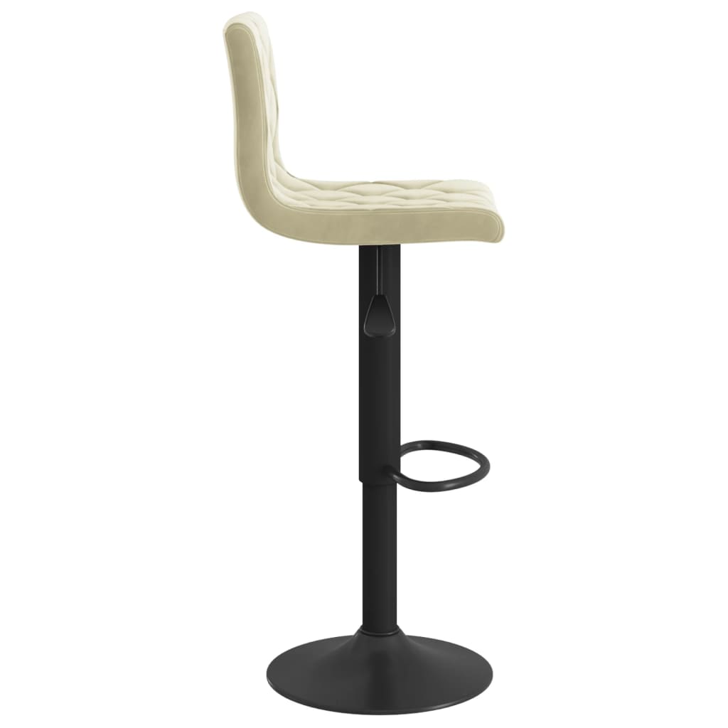 vidaXL Scaune de bar, 2 buc., crem, catifea vidaXL Scaune de bar, 2 buc., crem, catifea