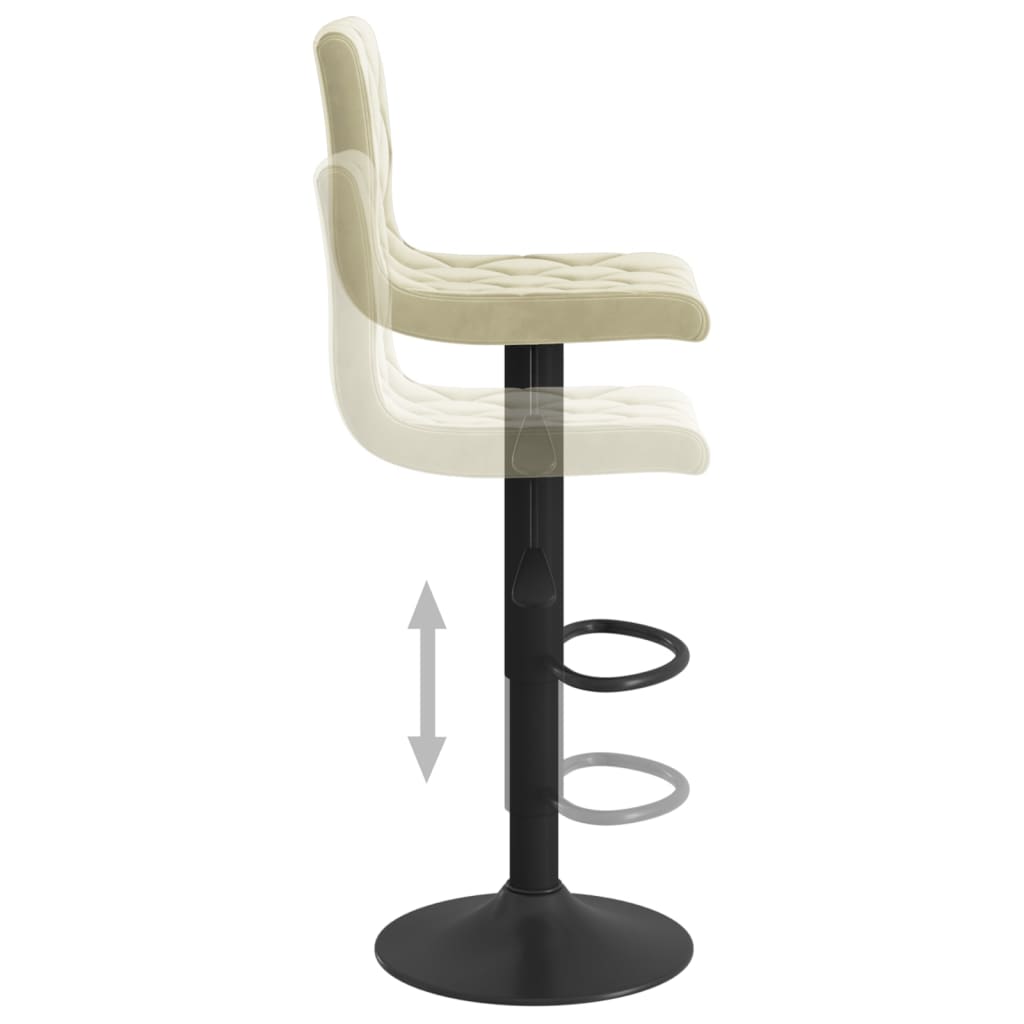 vidaXL Scaune de bar, 2 buc., crem, catifea vidaXL Scaune de bar, 2 buc., crem, catifea