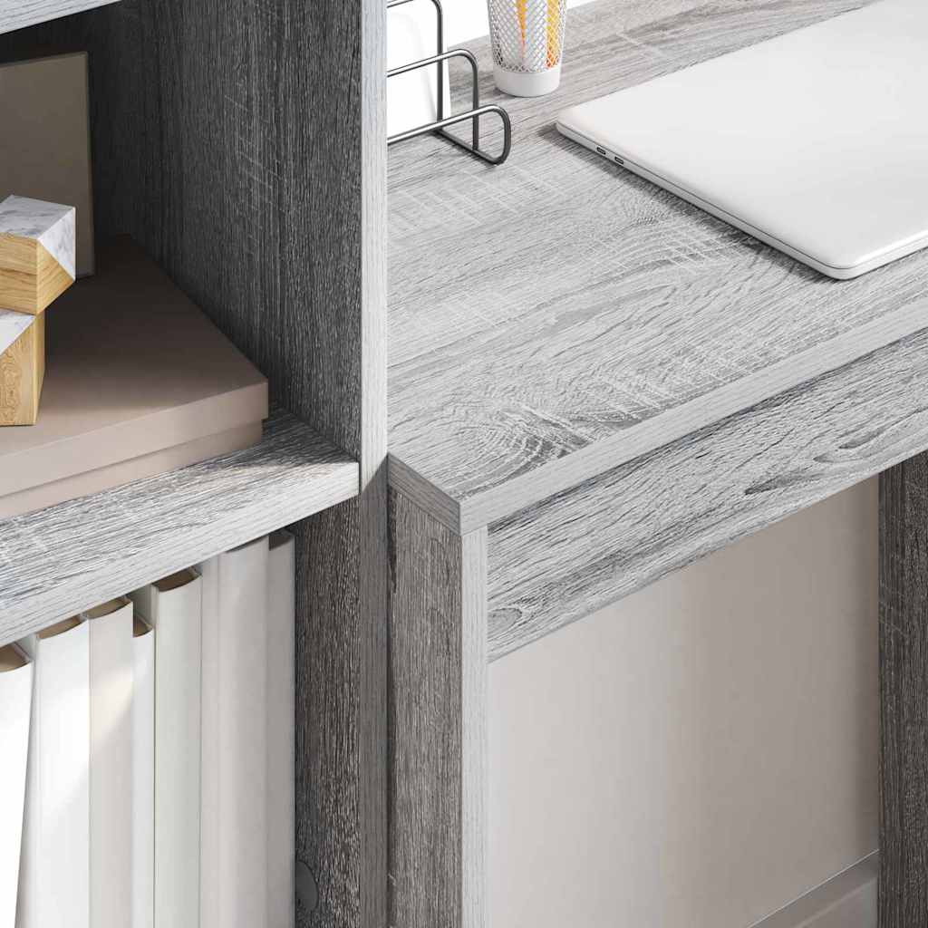 vidaXL Birou cu sertar 2 pcs Gri Sonoma