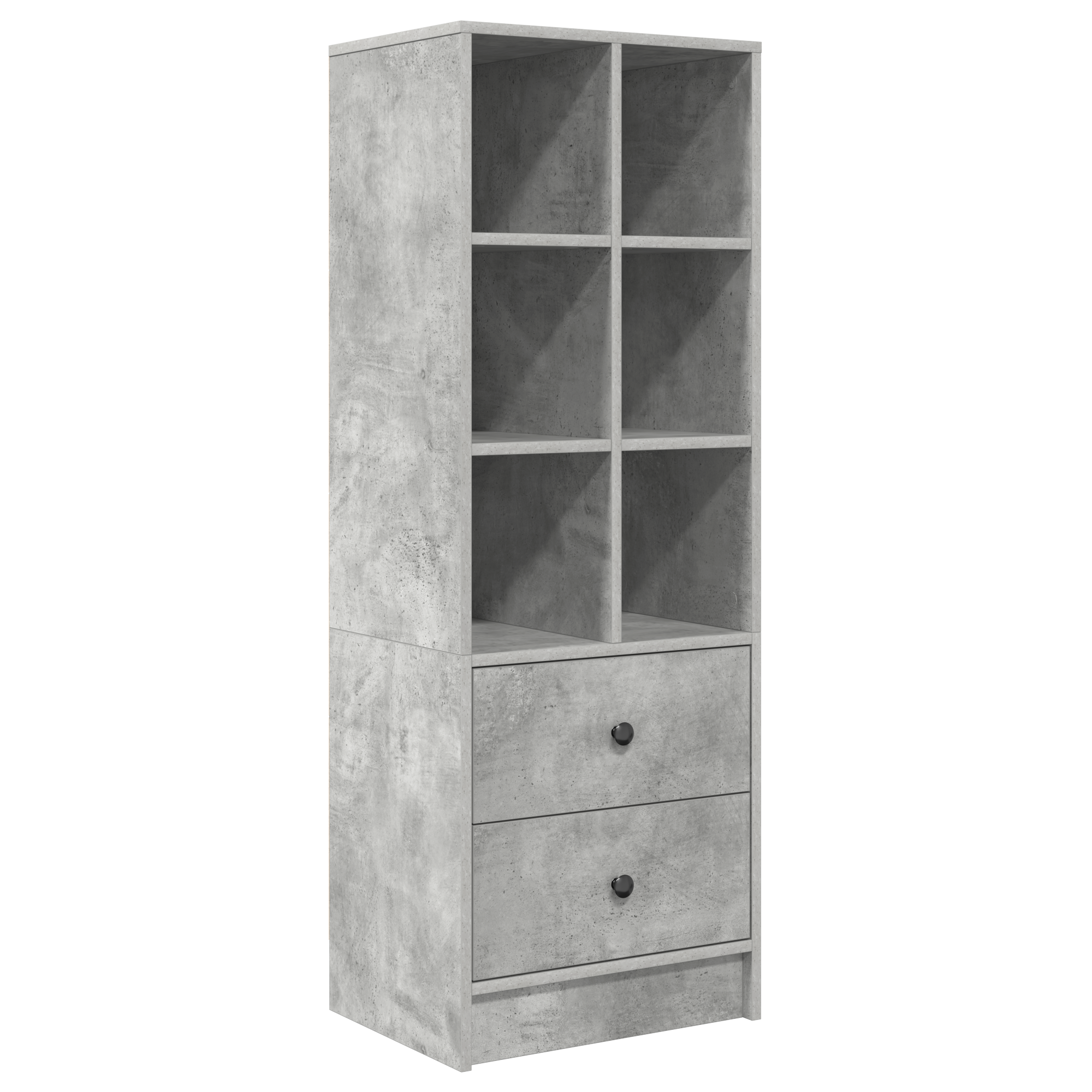 vidaXL Birou cu stocare gri beton din MDF vidaXL Birou cu stocare gri beton din MDF