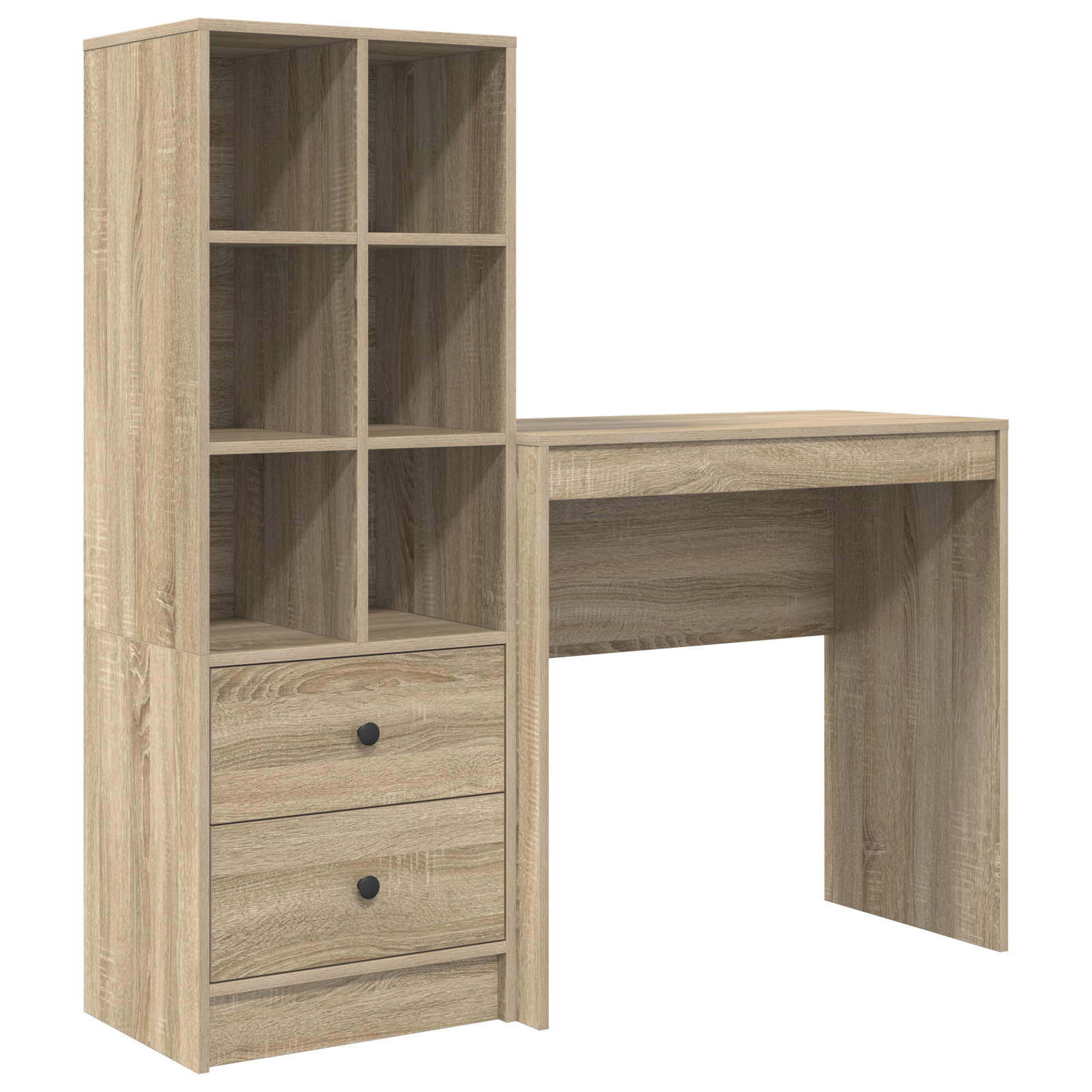 vidaXL Birou cu Stocare Sonoma Oak Lemn Inginerizat vidaXL Birou cu Stocare Sonoma Oak Lemn Inginerizat