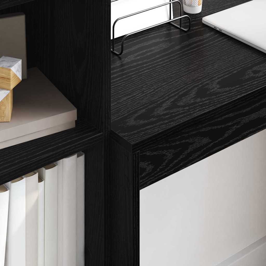 vidaXL Birou cu sertar 2 pcs Stejar Negru