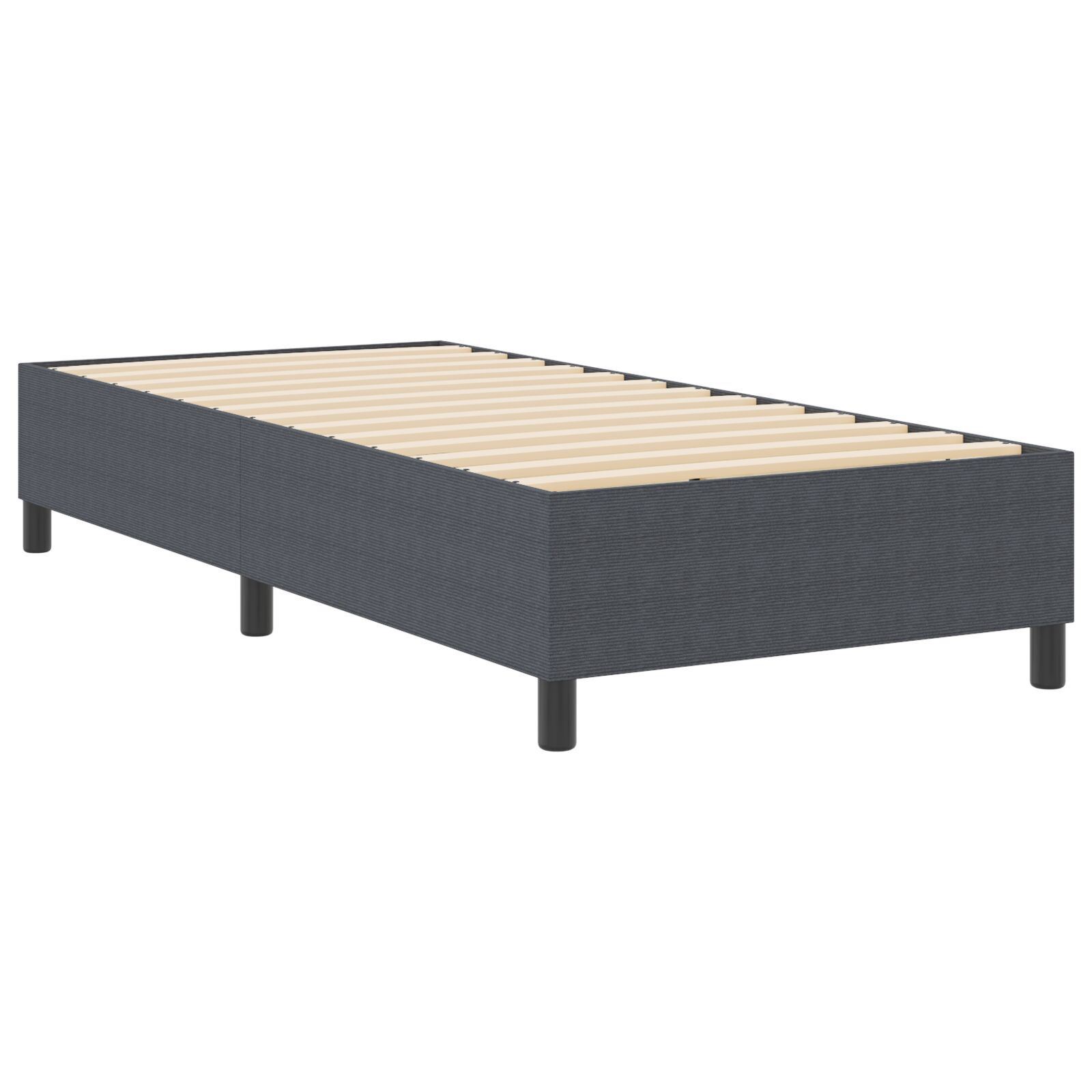 vidaXL Pat cu arcuri Gri închis 100 x 200 cm Țesătură de catifea vidaXL Pat cu arcuri Gri închis 100 x 200 cm Țesătură de catifea