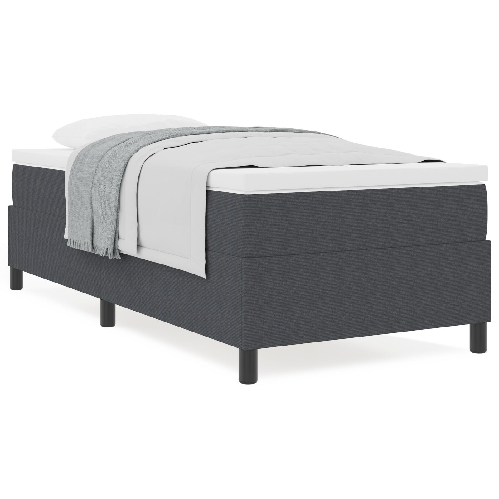 vidaXL Pat cu arcuri Gri închis și Alb 203 x 90 x 60 cm vidaXL Pat cu arcuri Gri închis și Alb 203 x 90 x 60 cm