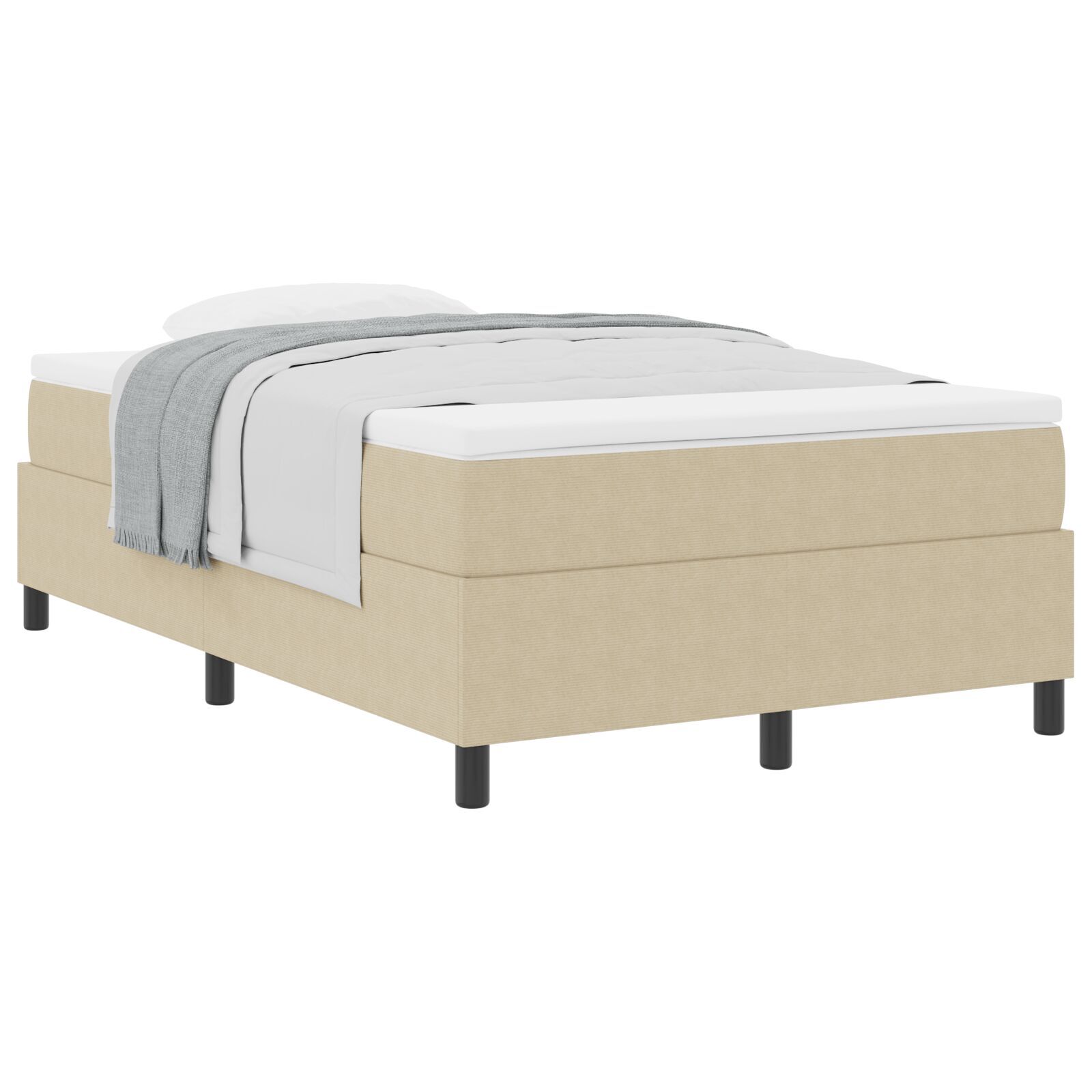 vidaXL Pat cu arcuri Gri deschis și alb. 203 x 120 x 60 cm vidaXL Pat cu arcuri Gri deschis și alb. 203 x 120 x 60 cm