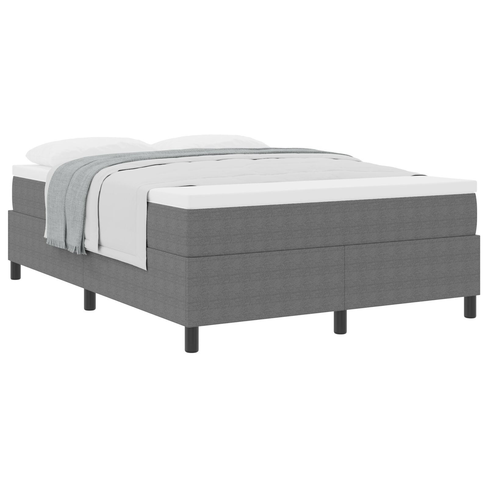 vidaXL Pat cu arcuri Gri deschis și alb. 203 x 140 x 60 cm vidaXL Pat cu arcuri Gri deschis și alb. 203 x 140 x 60 cm