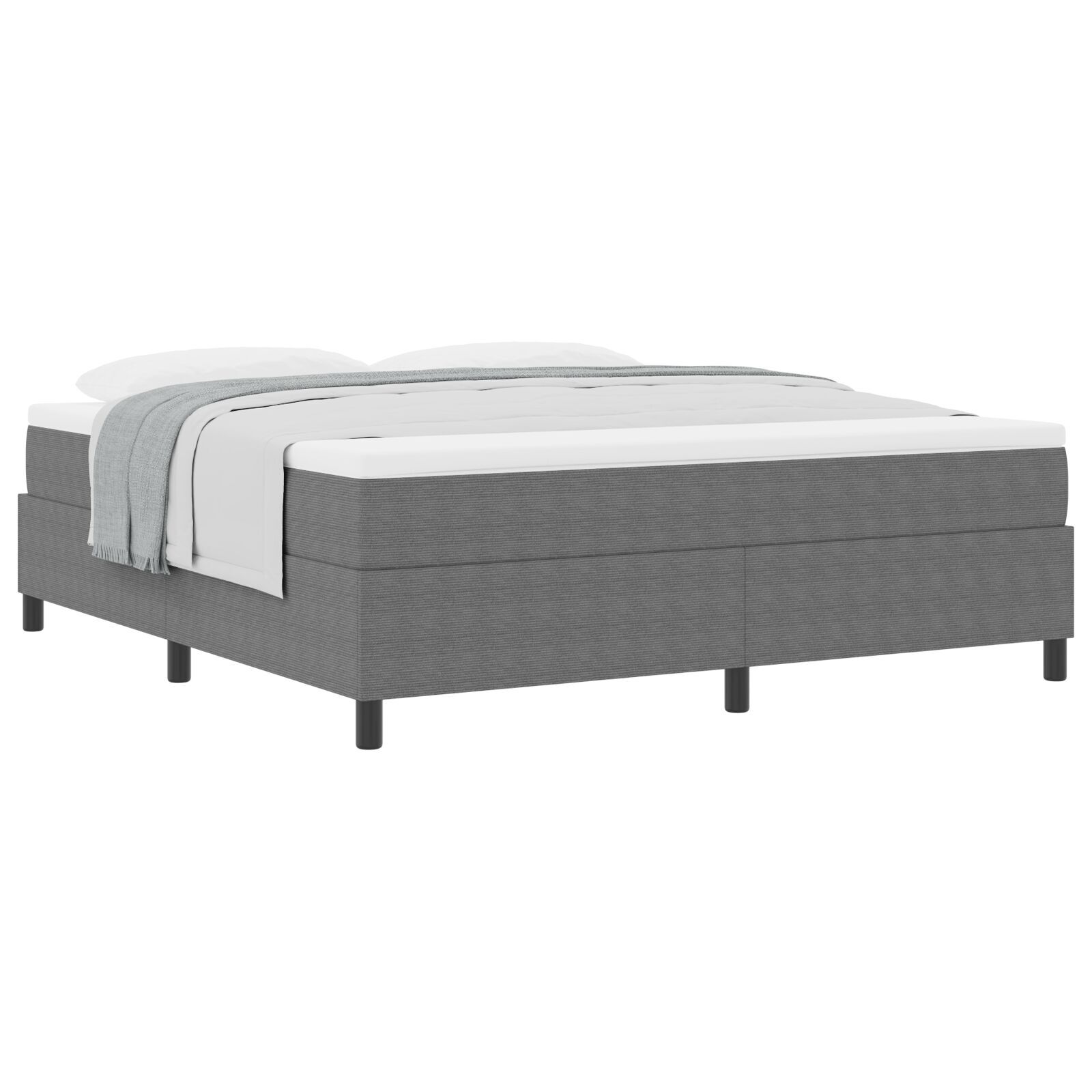 vidaXL Pat cu arcuri Gri deschis și alb. 203 x 180 x 60 cm vidaXL Pat cu arcuri Gri deschis și alb. 203 x 180 x 60 cm