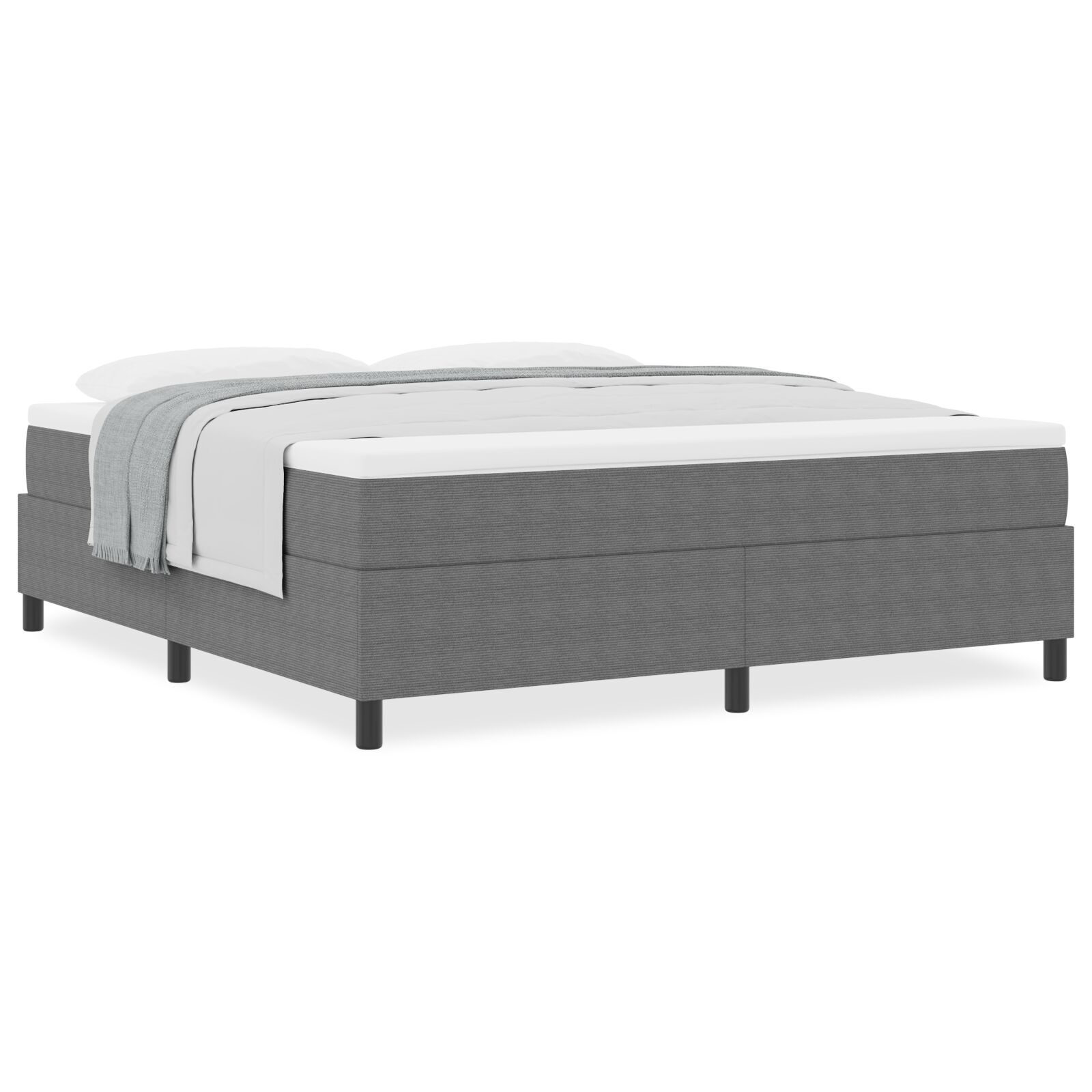 vidaXL Pat cu arcuri Gri deschis și alb. 203 x 180 x 60 cm vidaXL Pat cu arcuri Gri deschis și alb. 203 x 180 x 60 cm