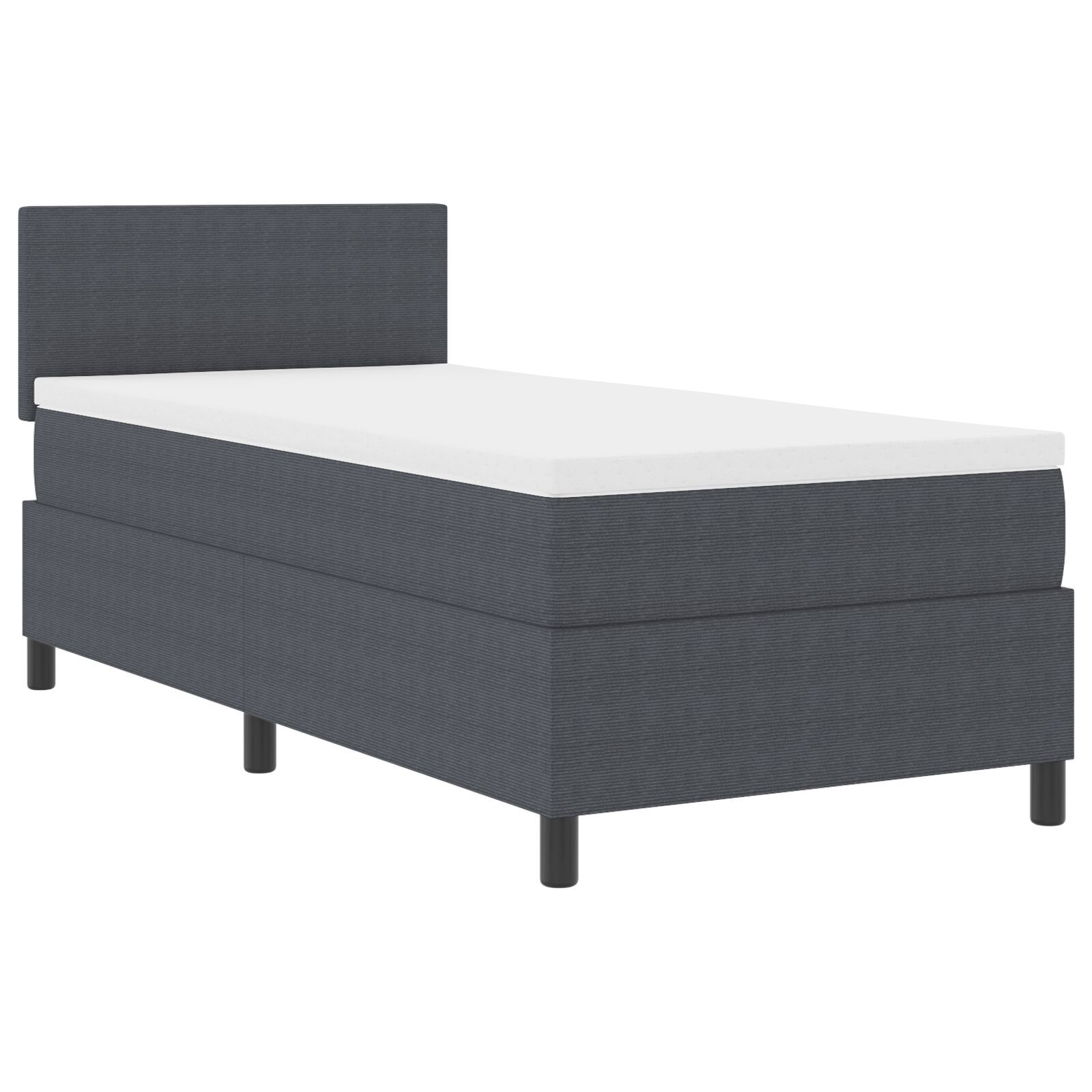 vidaXL Pat cu arcuri Manual Gri închis și Alb 203 x 80 x 88 cm vidaXL Pat cu arcuri Manual Gri închis și Alb 203 x 80 x 88 cm