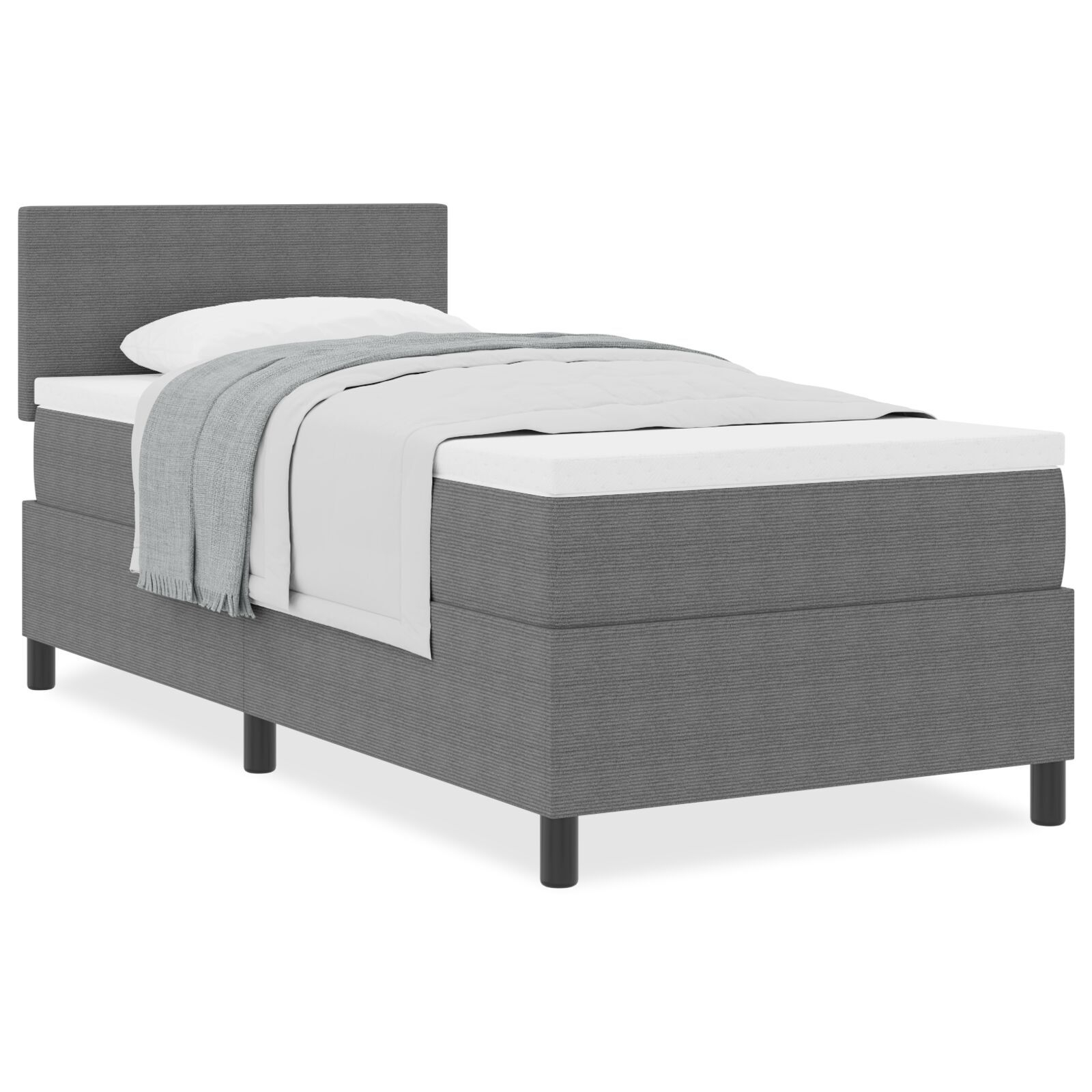 vidaXL Pat cu arcuri Manual Gri deschis și Alb 193 x 90 x 88 cm vidaXL Pat cu arcuri Manual Gri deschis și Alb 193 x 90 x 88 cm