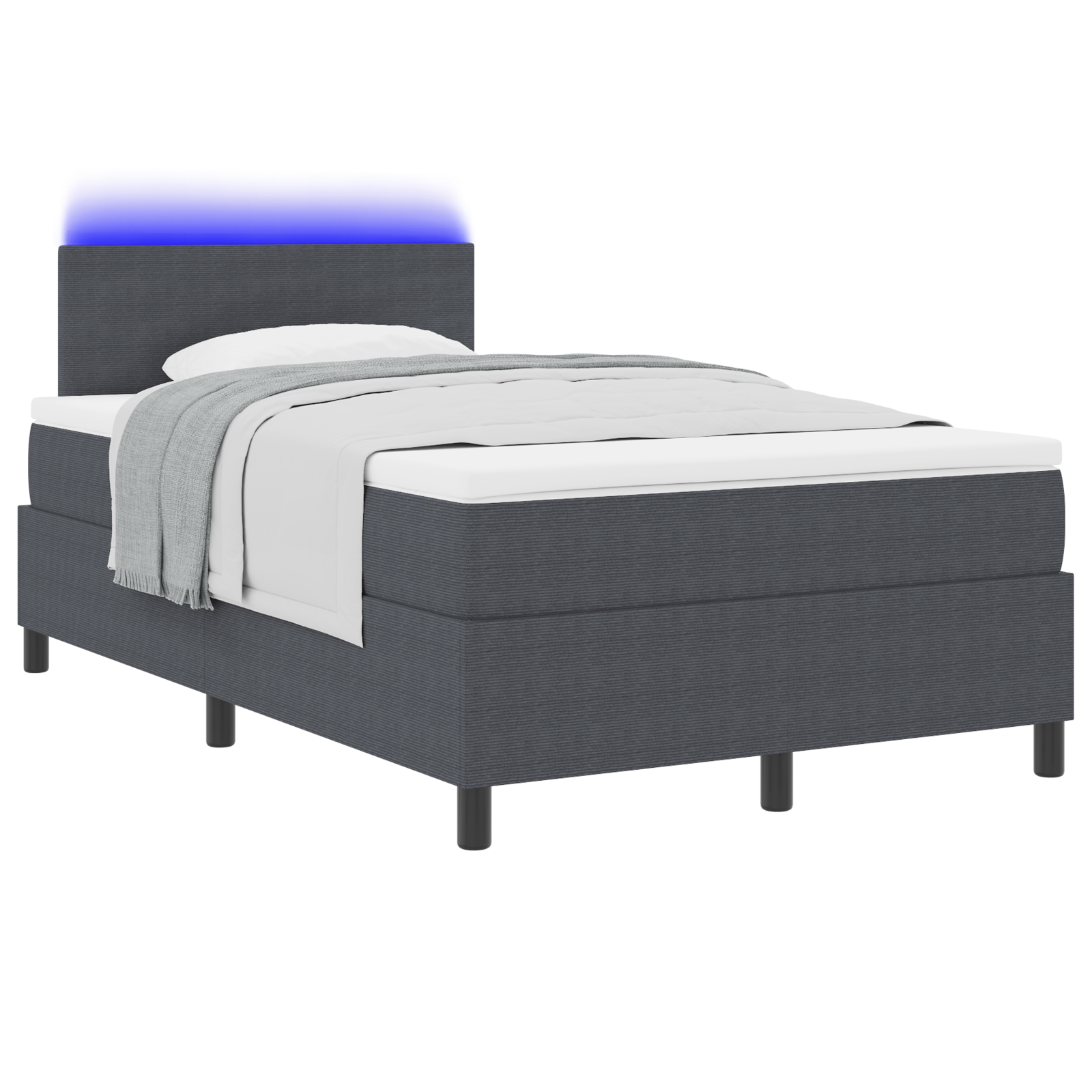vidaXL Pat cu arcuri Manual Gri închis și Alb 203 x 120 x 88 cm vidaXL Pat cu arcuri Manual Gri închis și Alb 203 x 120 x 88 cm