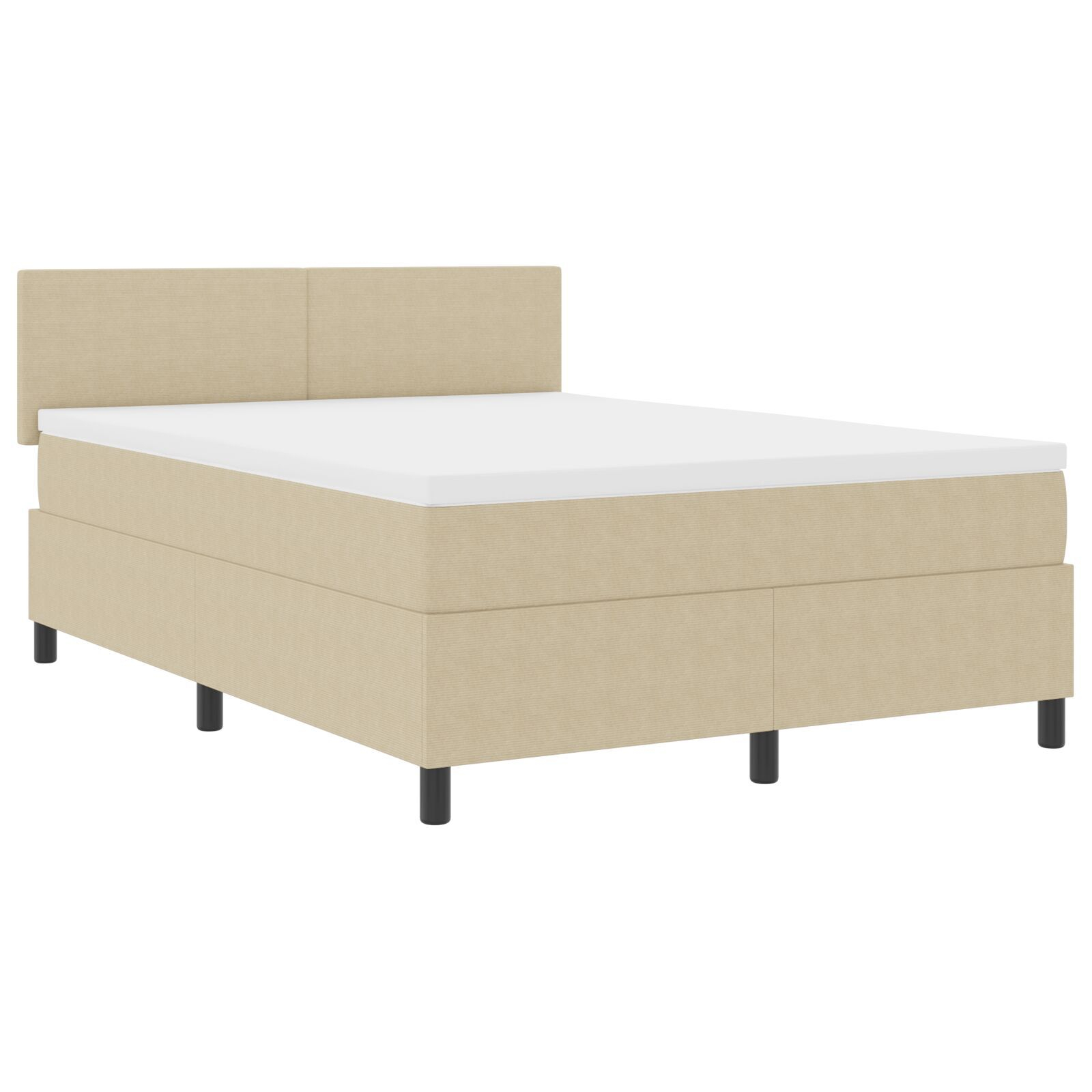 vidaXL Pat cu arcuri Manual Gri deschis și alb. 203 x 144 x 88 cm