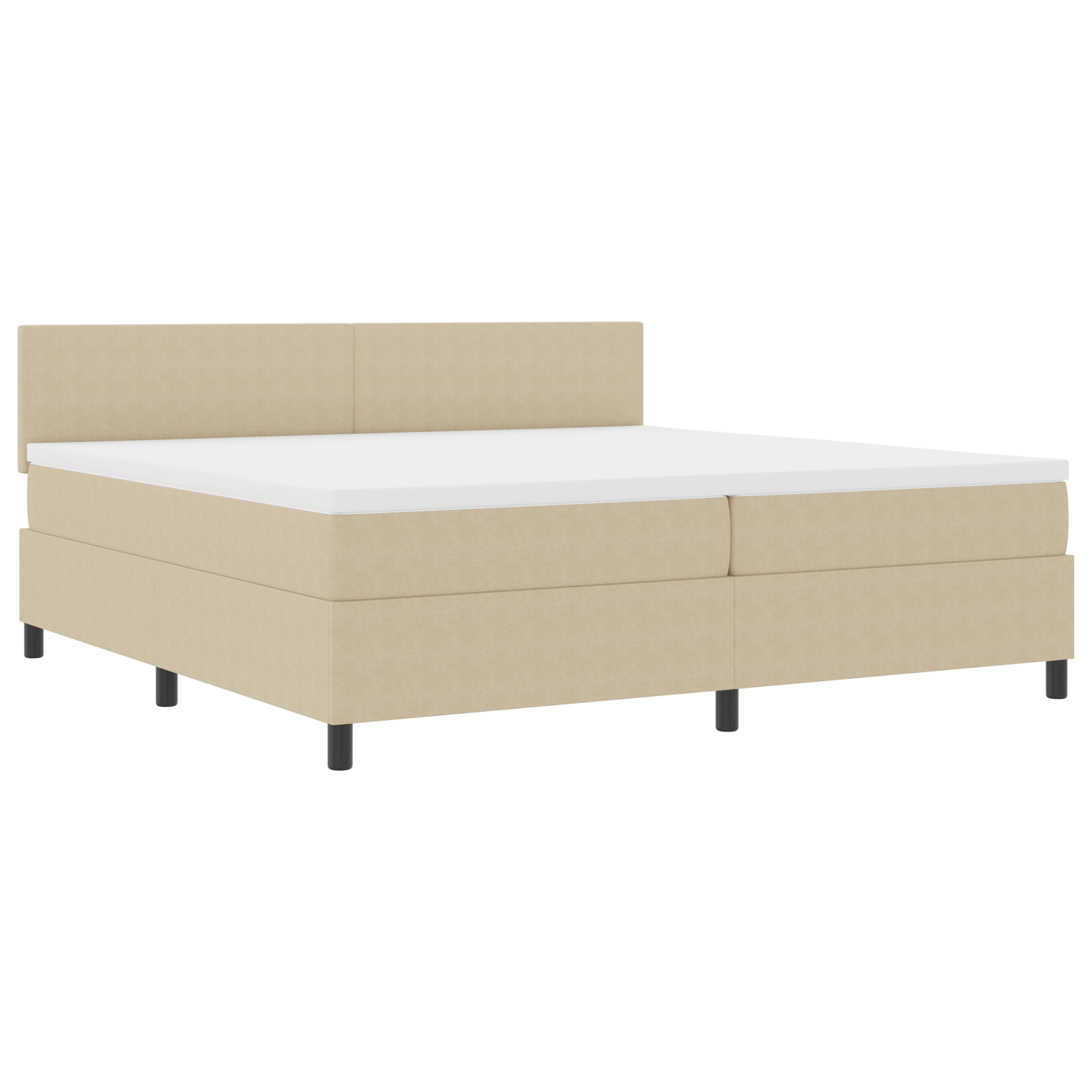 vidaXL Pat cu arcuri Manual Gri deschis și alb. 203 x 200 x 88 cm vidaXL Pat cu arcuri Manual Gri deschis și alb. 203 x 200 x 88 cm