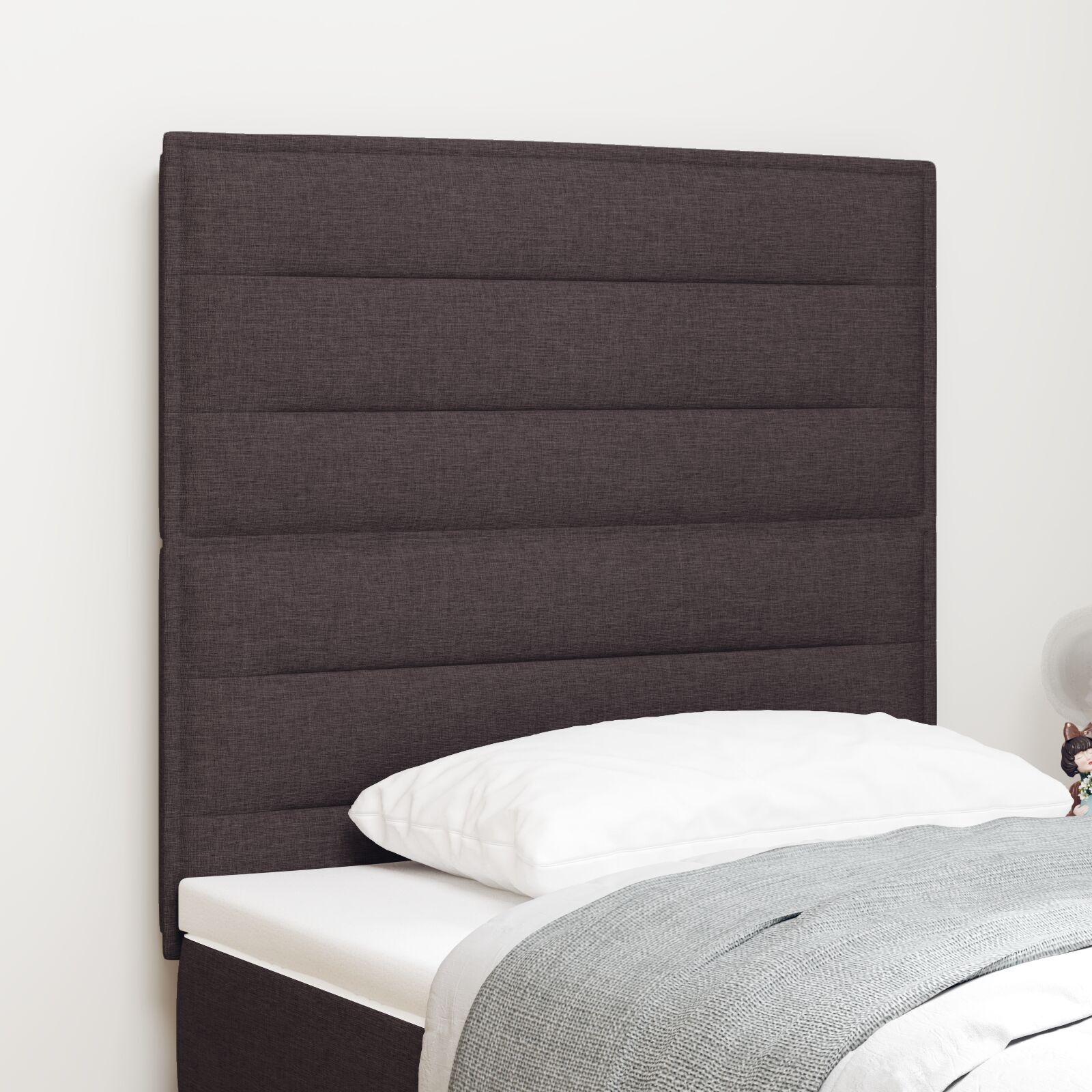 vidaXL Tăblie cap cu headboard Manual Maro închis 80 cm țesătură