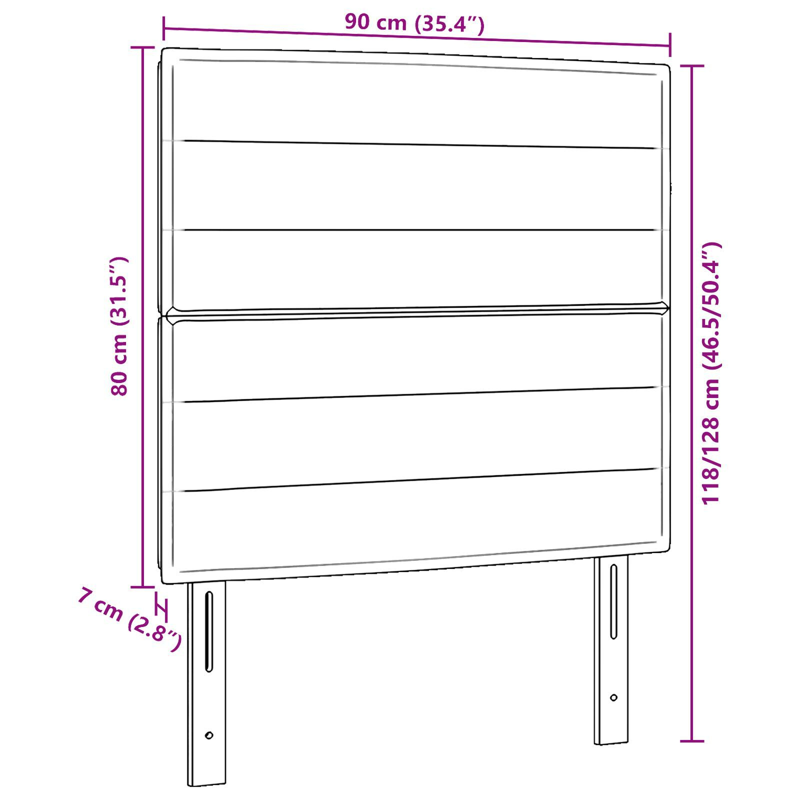 vidaXL Tăblie cap cu headboard Manual Maro închis 90 cm țesătură