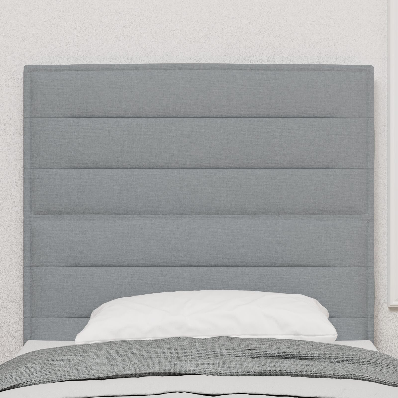 vidaXL Tăblie cap cu headboard Manual Gri deschis 100 cm țesătură