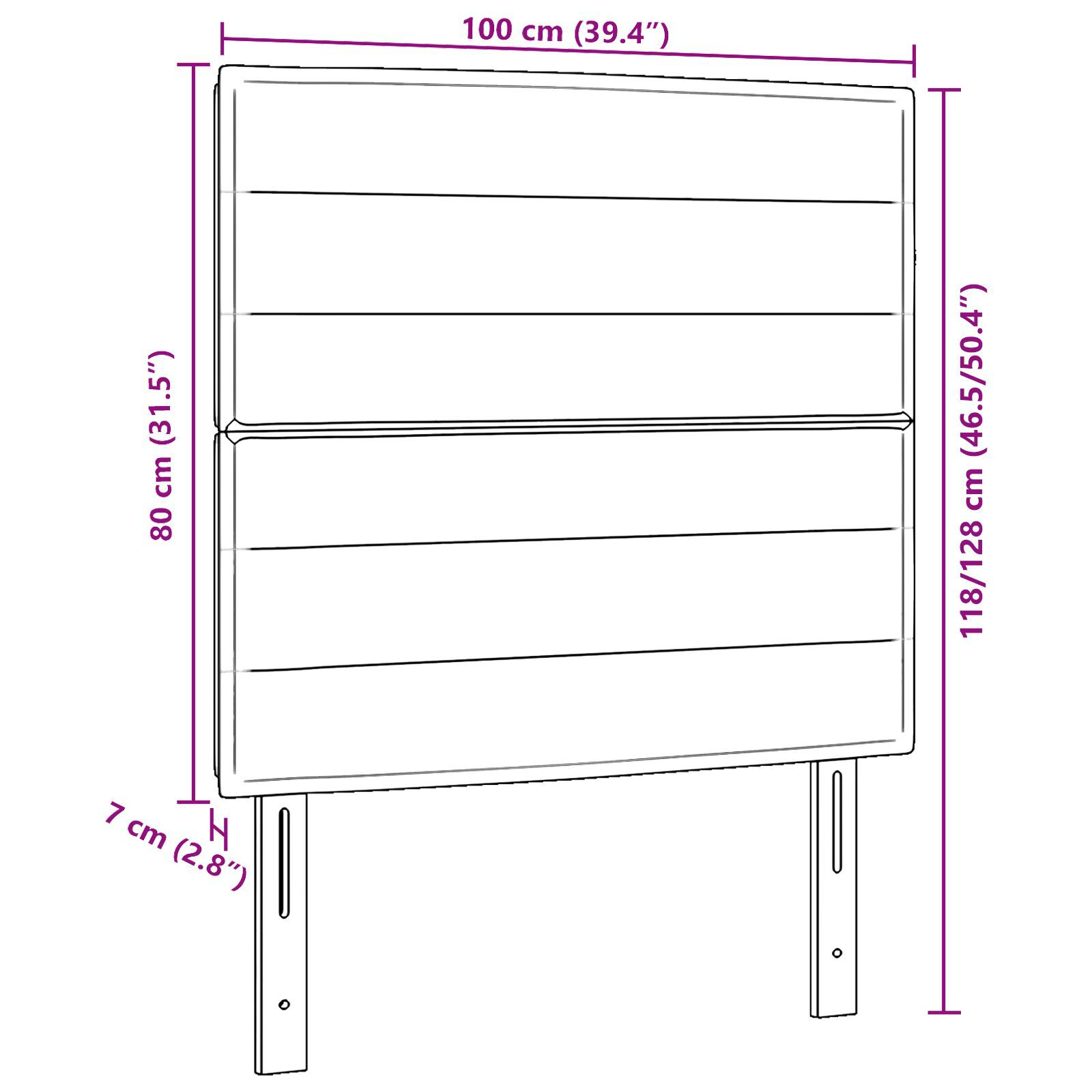 vidaXL Tăblie cap cu headboard Manual Gri închis 100 cm țesătură