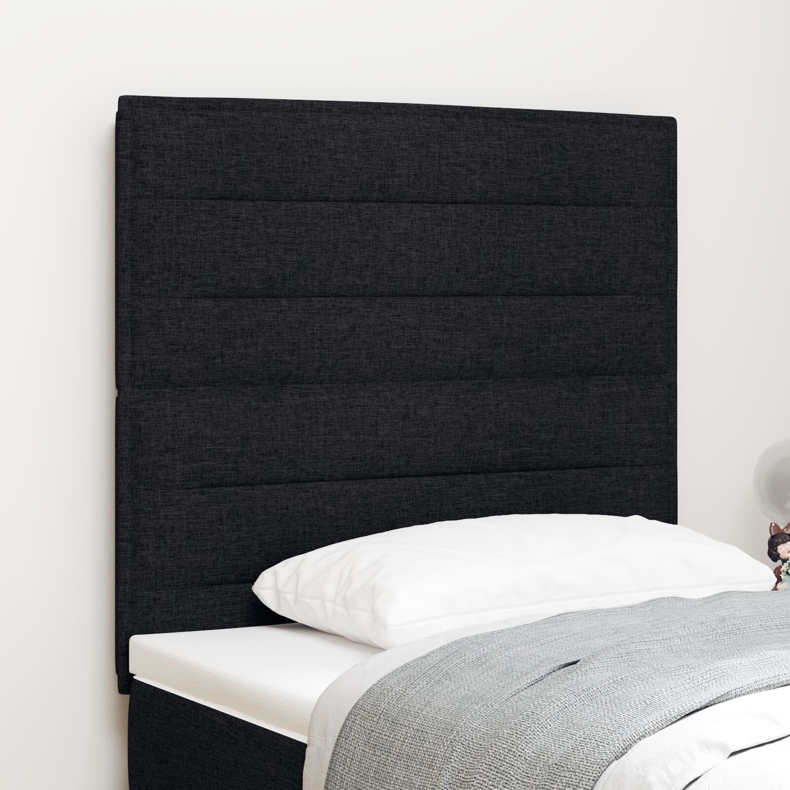 vidaXL Tăblie cap cu headboard Manual Negru 100 cm țesătură