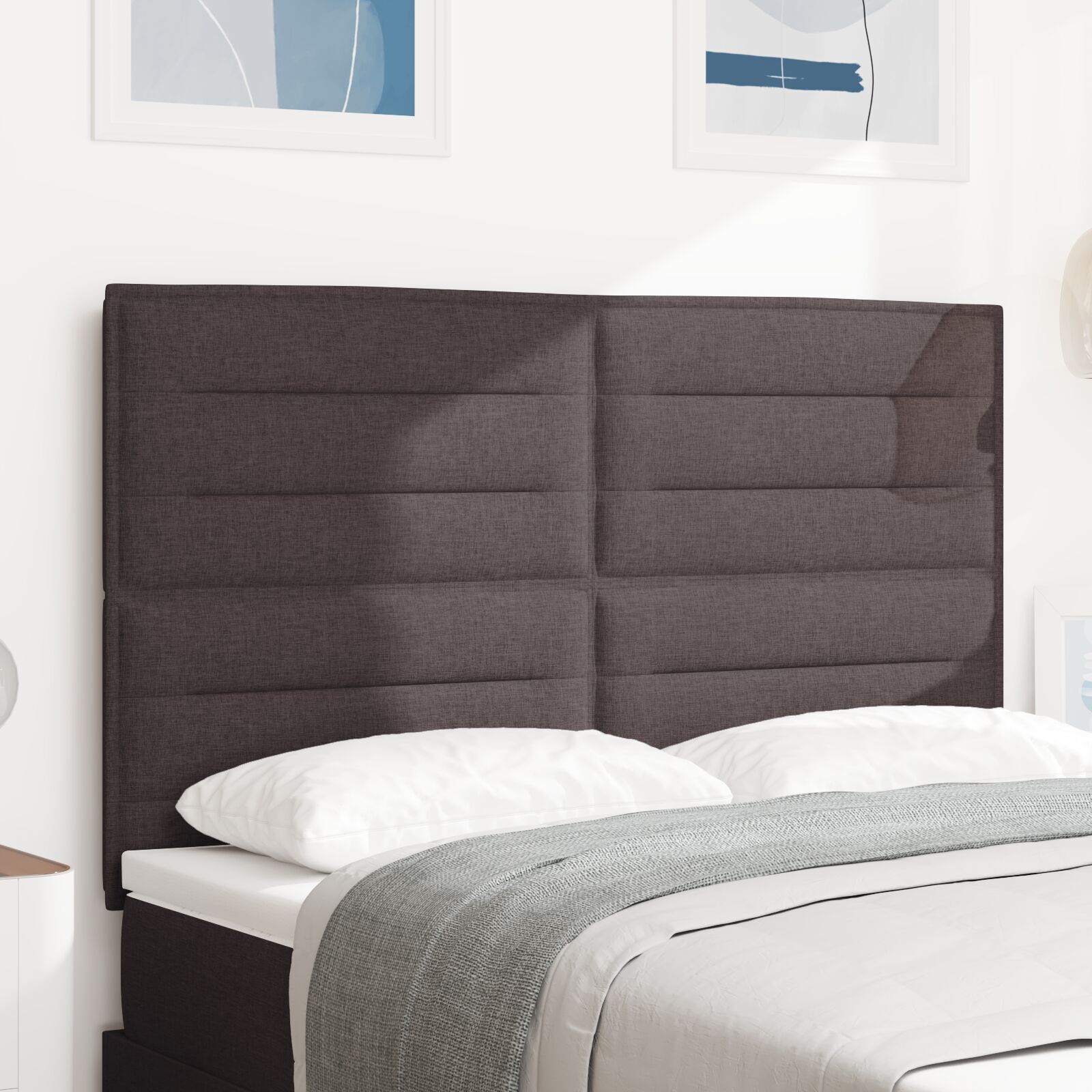 vidaXL Tăblie cap cu headboard Manual Maro închis 160 cm țesătură