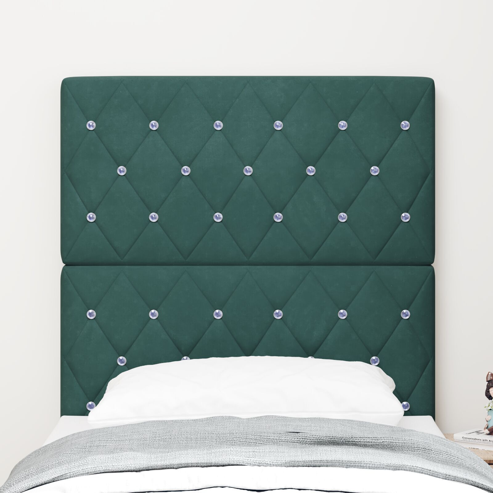 vidaXL Tăblie din Catifea Argyle Manual Verde închis 80 cm Catifea vidaXL Tăblie din Catifea Argyle Manual Verde închis 80 cm Catifea