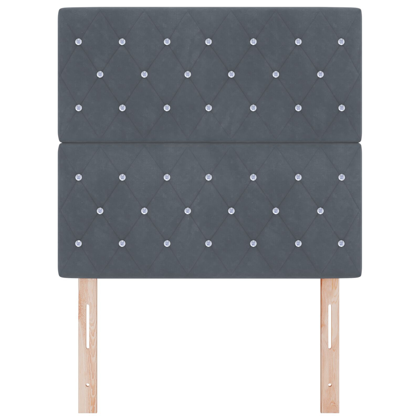 vidaXL Tăblie din Catifea Argyle cu headboard Gri închis 90 cm Catifea