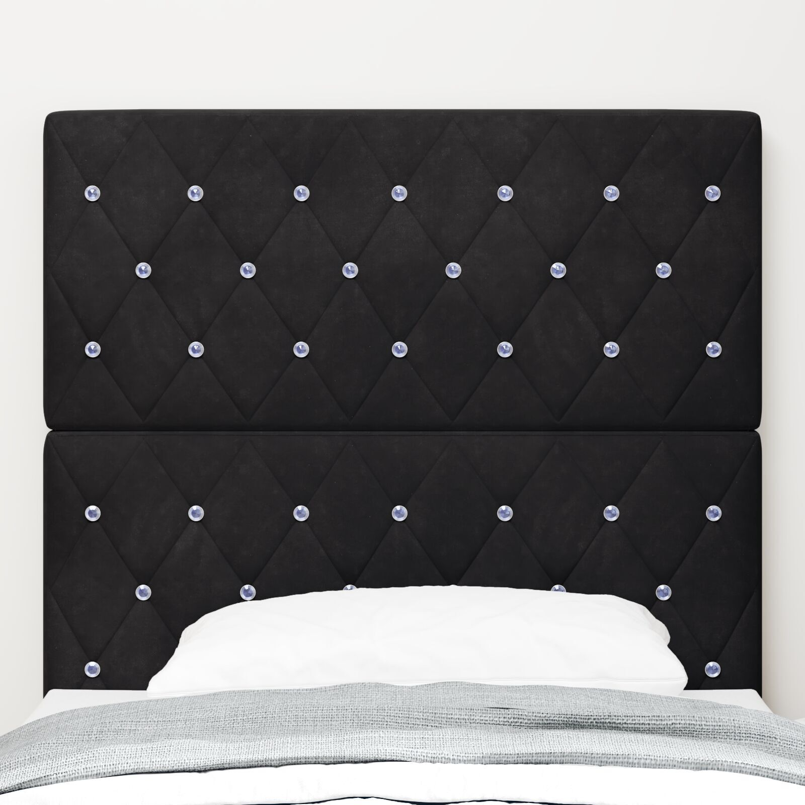 vidaXL Tăblie din Catifea Argyle cu headboard Negru 90 cm Catifea vidaXL Tăblie din Catifea Argyle cu headboard Negru 90 cm Catifea