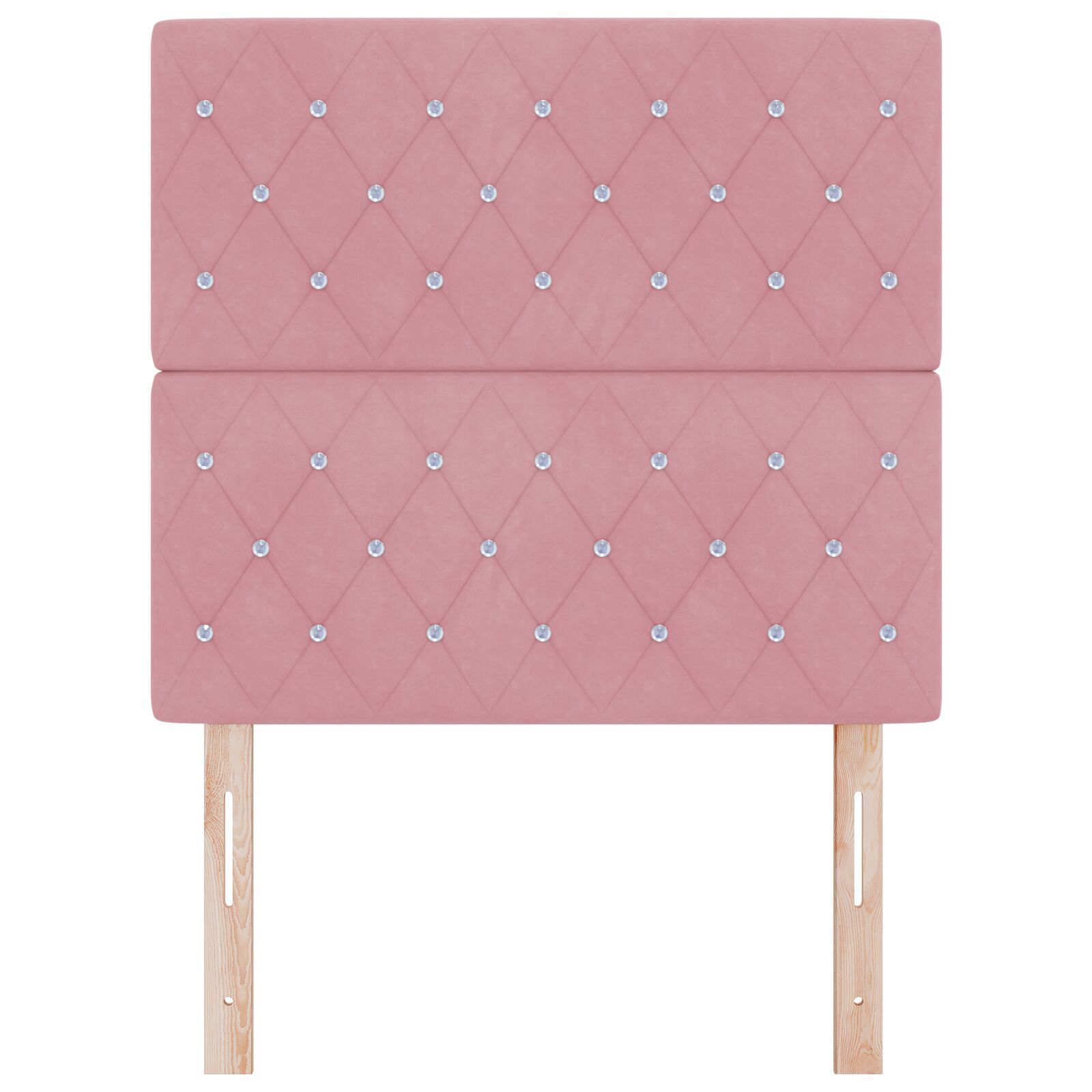 vidaXL Tăblie din Catifea Argyle cu headboard Manual Roz 90 cm Catifea