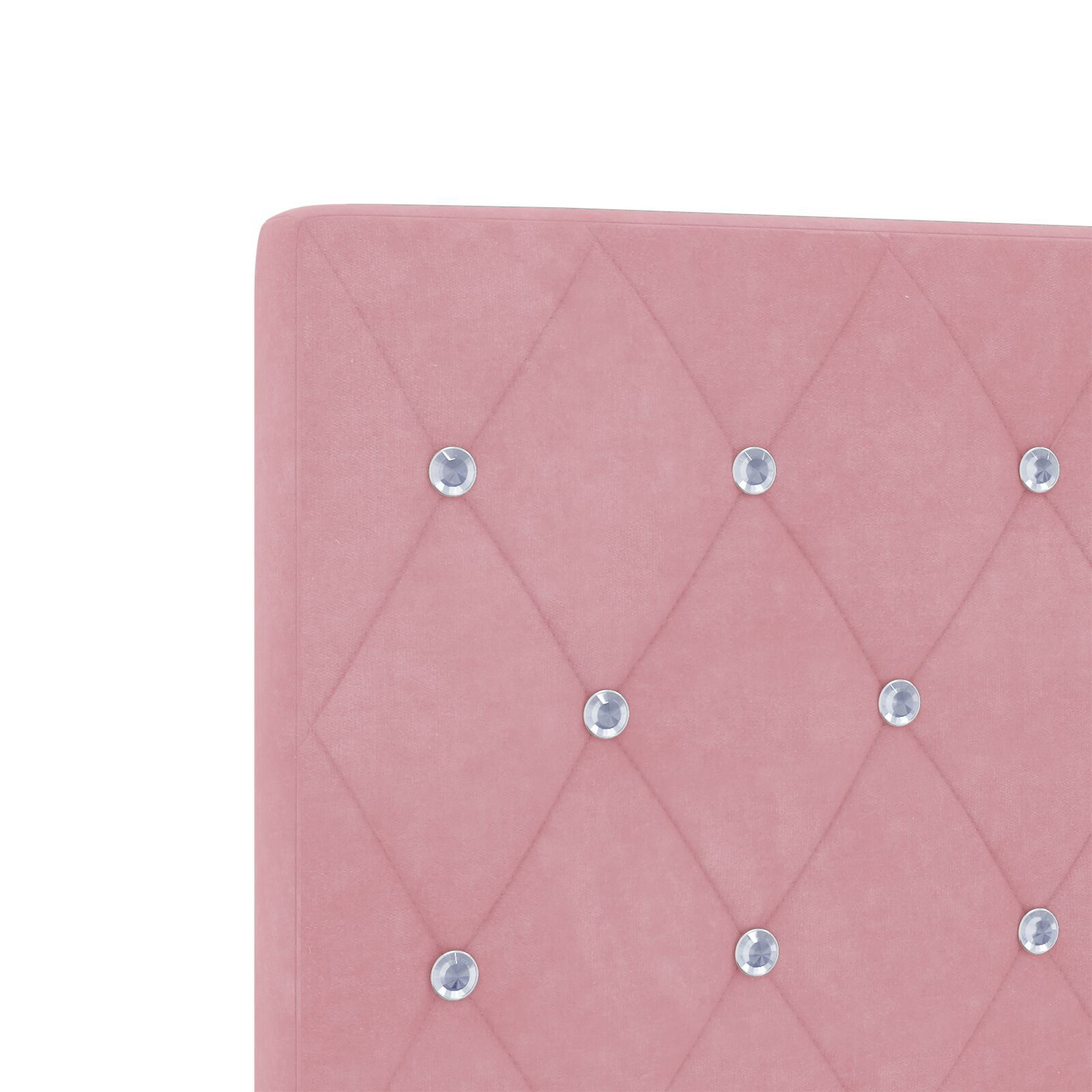 vidaXL Tăblie din Catifea Argyle cu headboard Manual Roz 90 cm Catifea