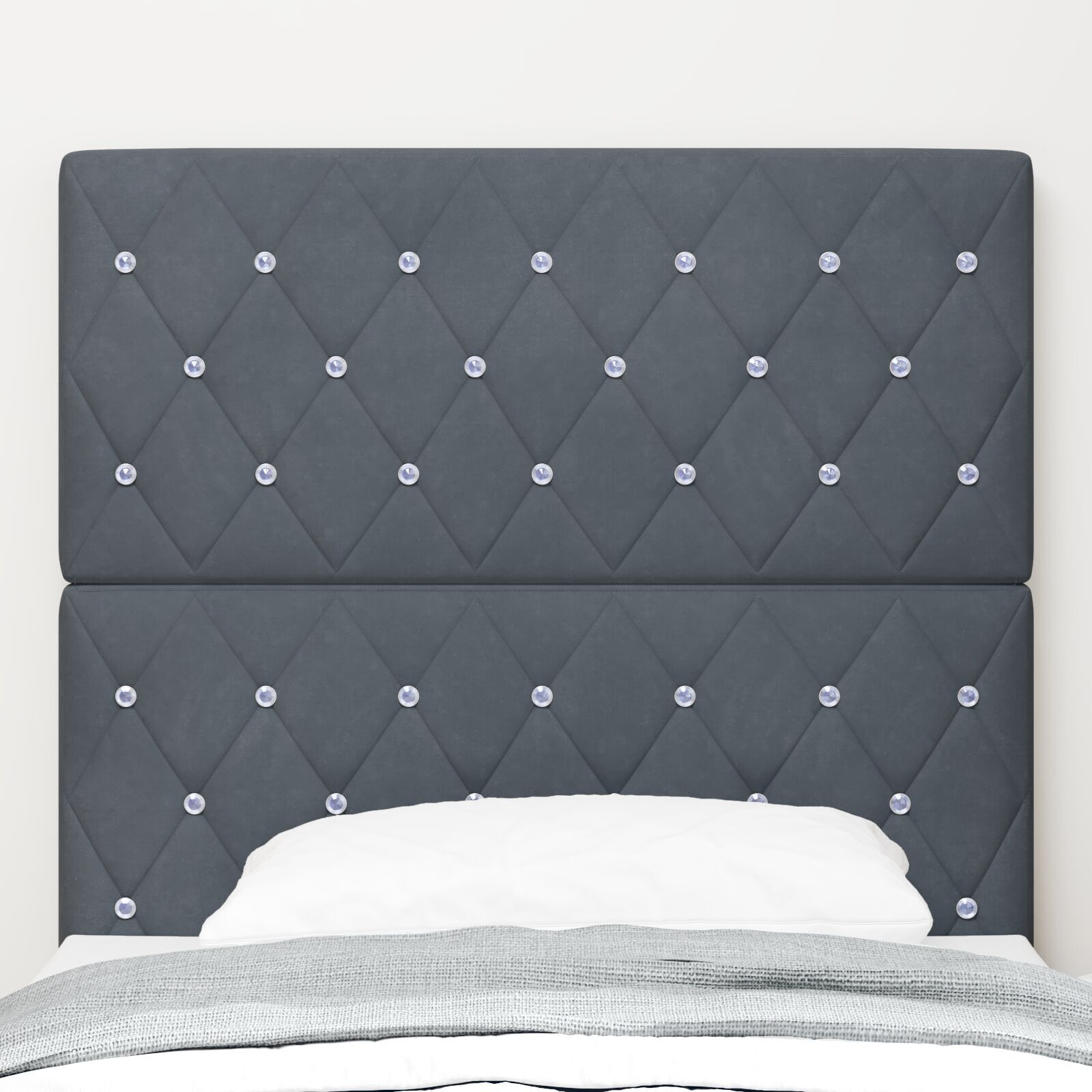 vidaXL Tăblie din Catifea Argyle Manual Gri închis 100 cm Catifea vidaXL Tăblie din Catifea Argyle Manual Gri închis 100 cm Catifea