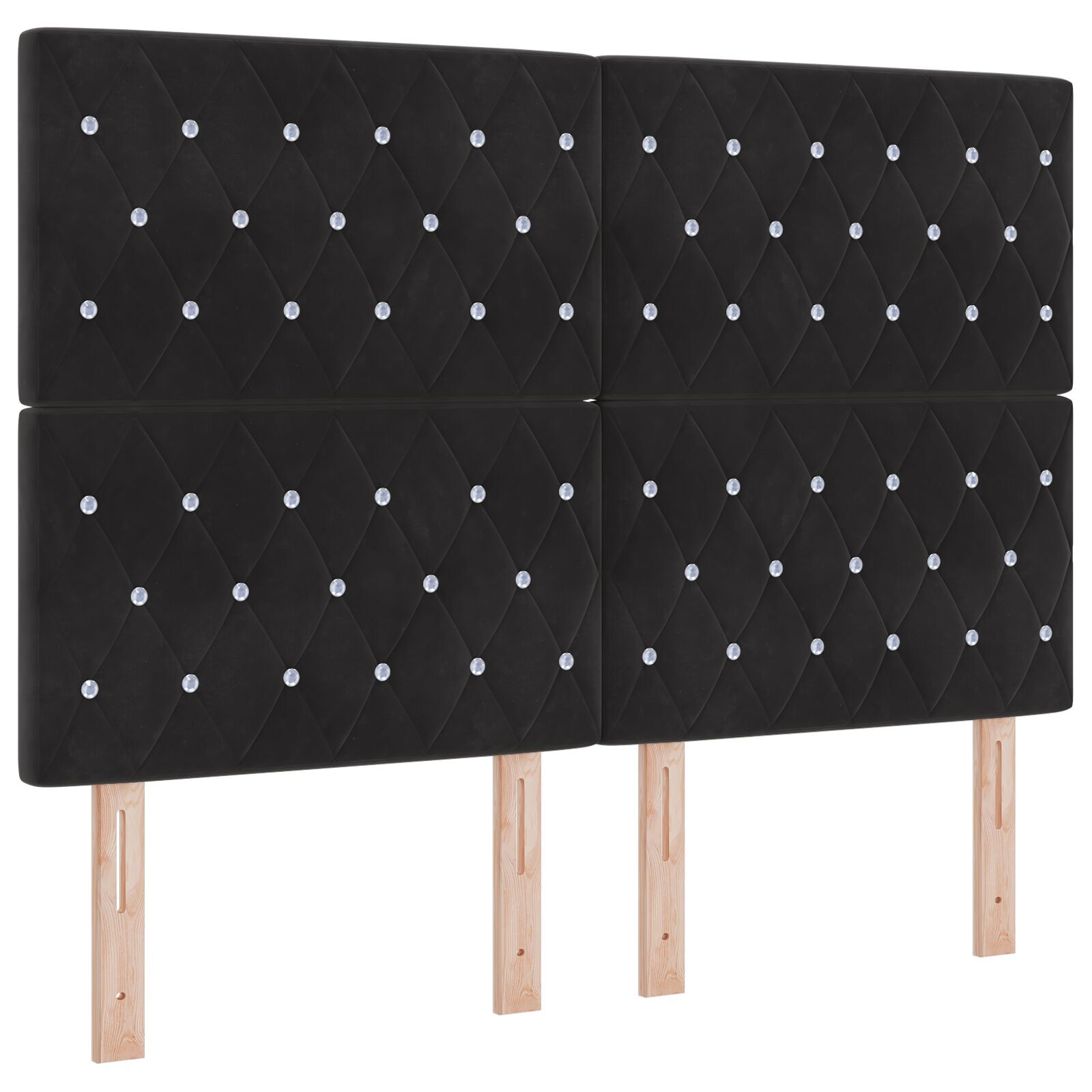 vidaXL Tăblie din Catifea Argyle cu headboard Negru 140 cm Catifea vidaXL Tăblie din Catifea Argyle cu headboard Negru 140 cm Catifea