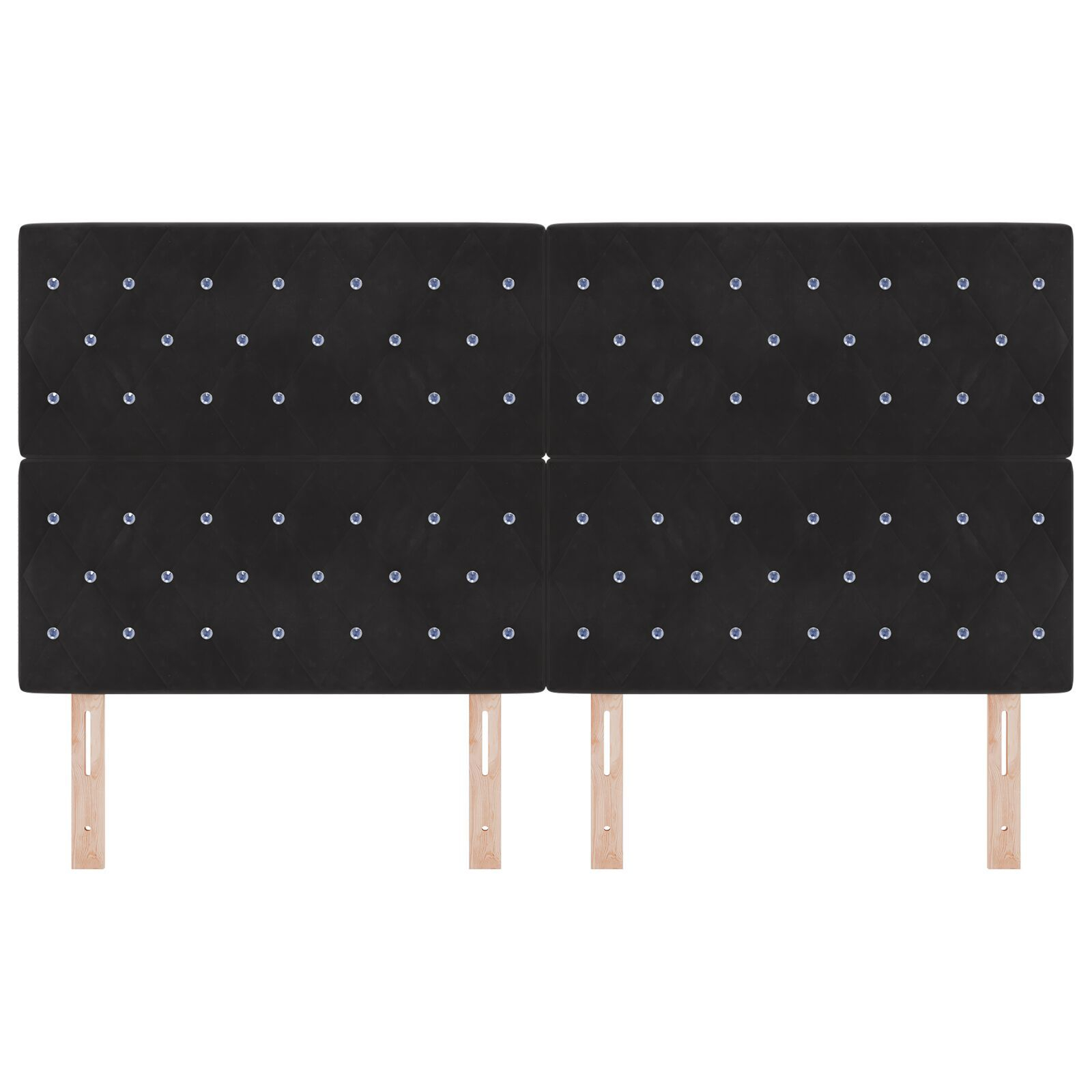 vidaXL Tăblie din Catifea Argyle cu headboard Negru 180 cm Catifea